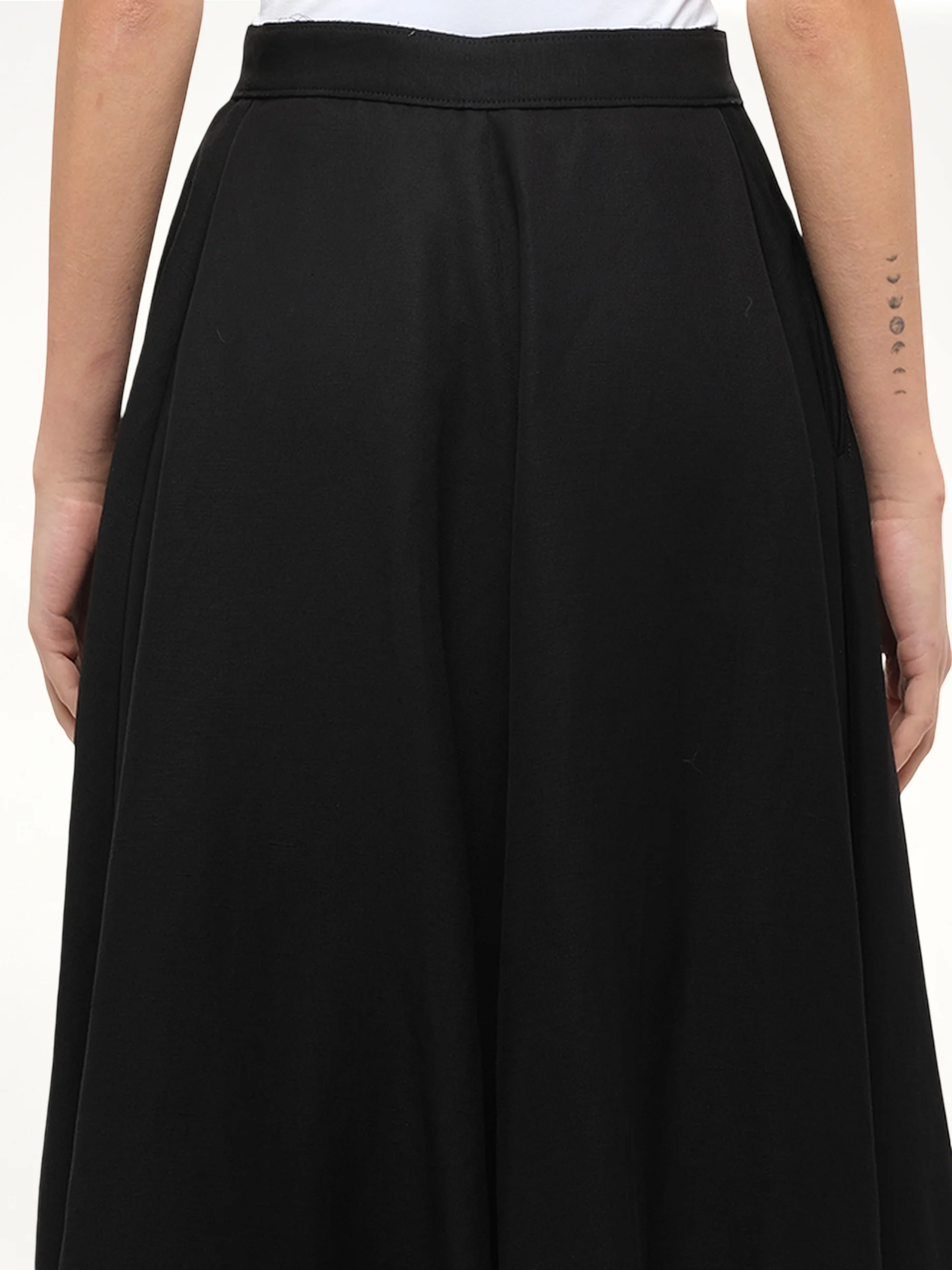 Gold Button Skirt in Black - Image 3