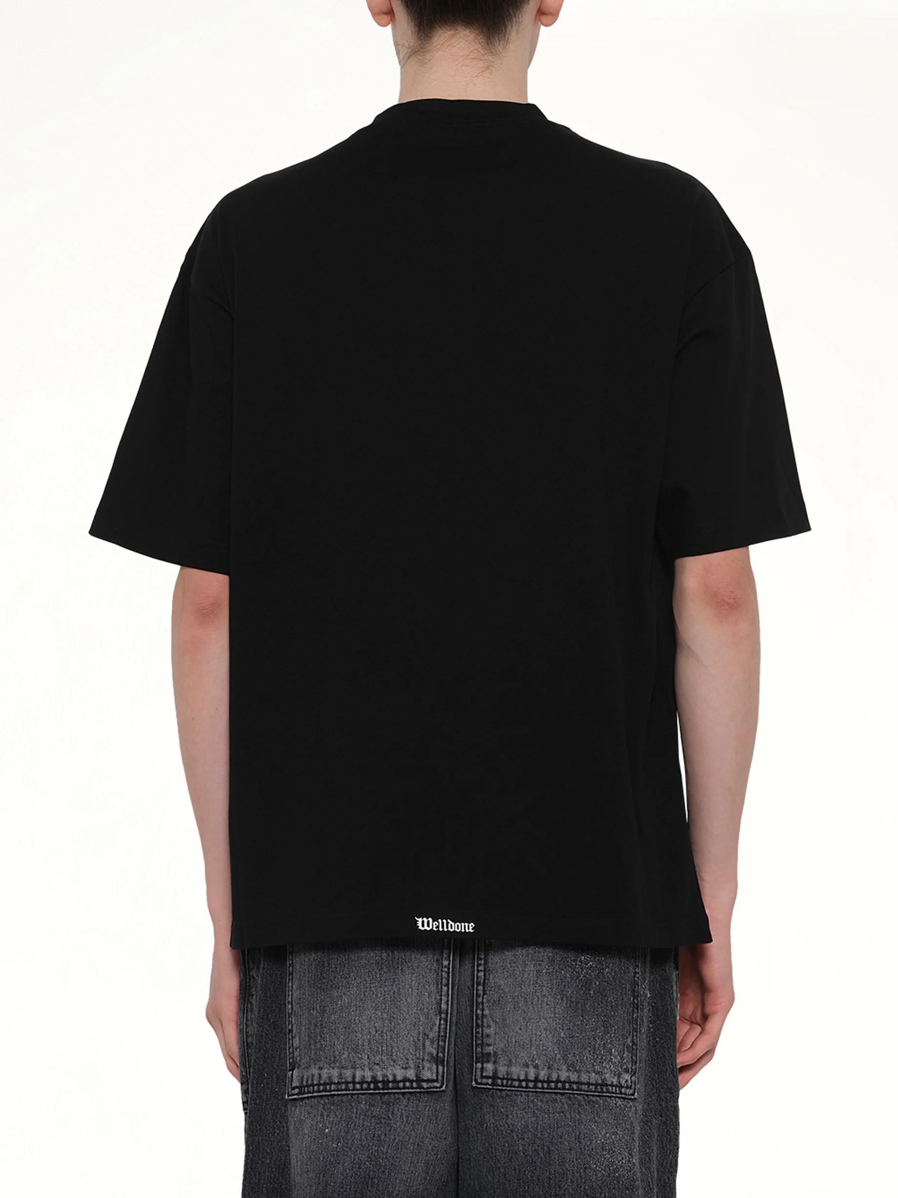 Gothic Logo Short-Sleeved T-Shirt in Black - Image 5