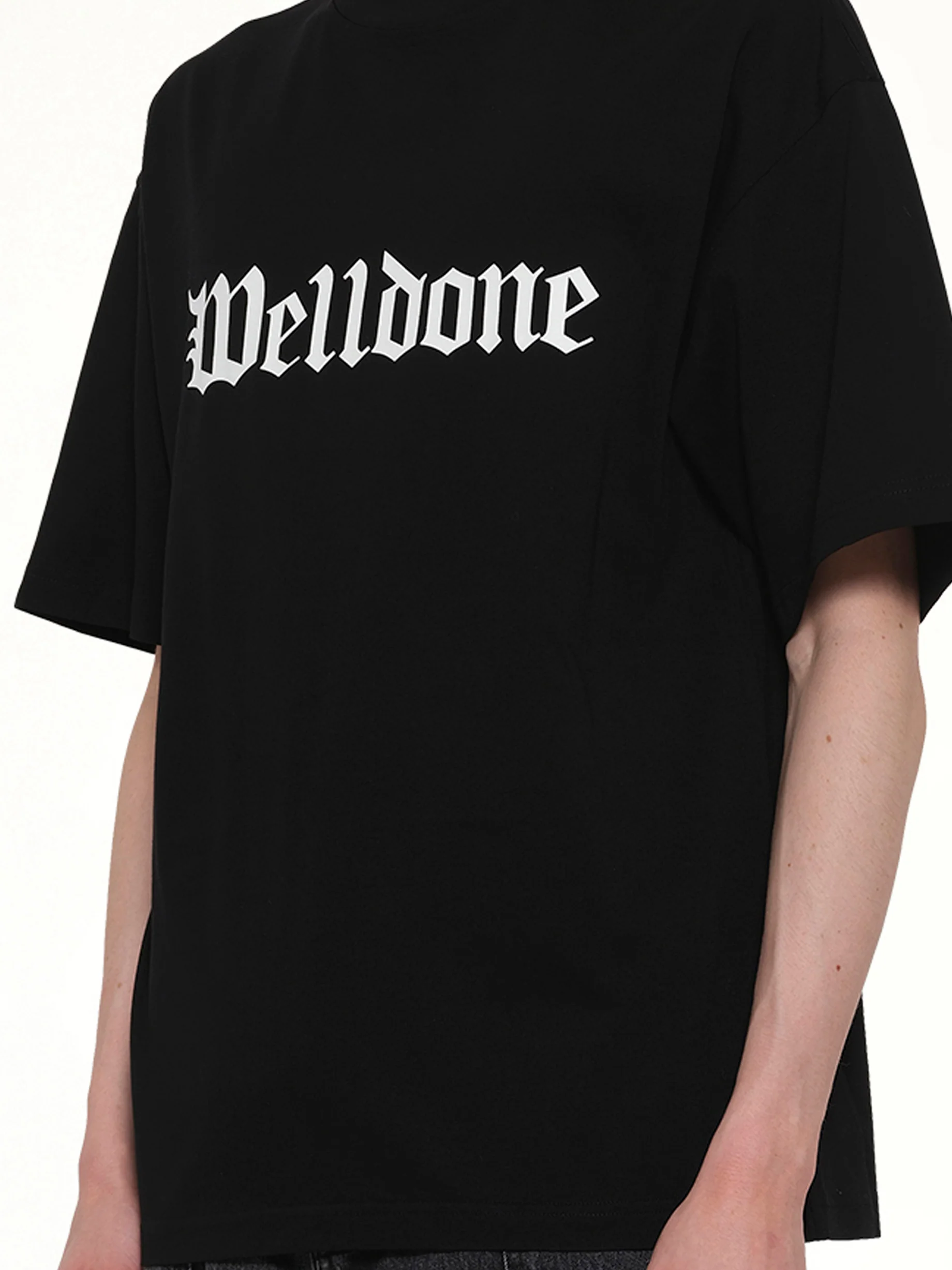 Gothic Logo Short-Sleeved T-Shirt in Black - Image 6