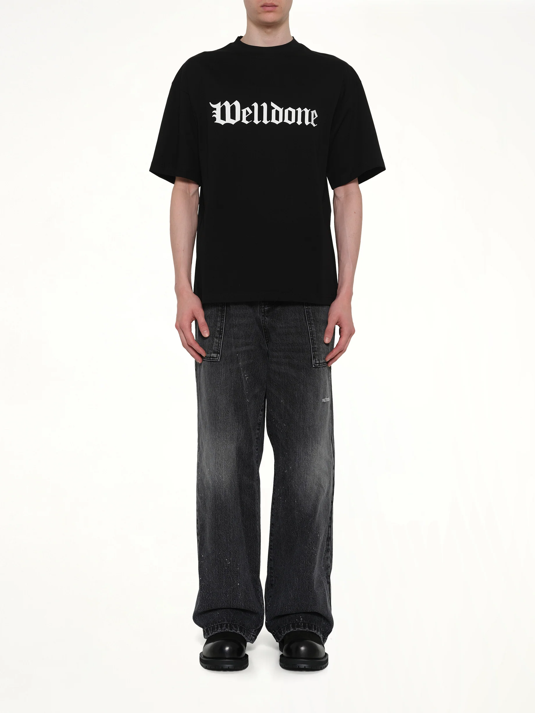 Gothic Logo Short-Sleeved T-Shirt in Black - Image 7