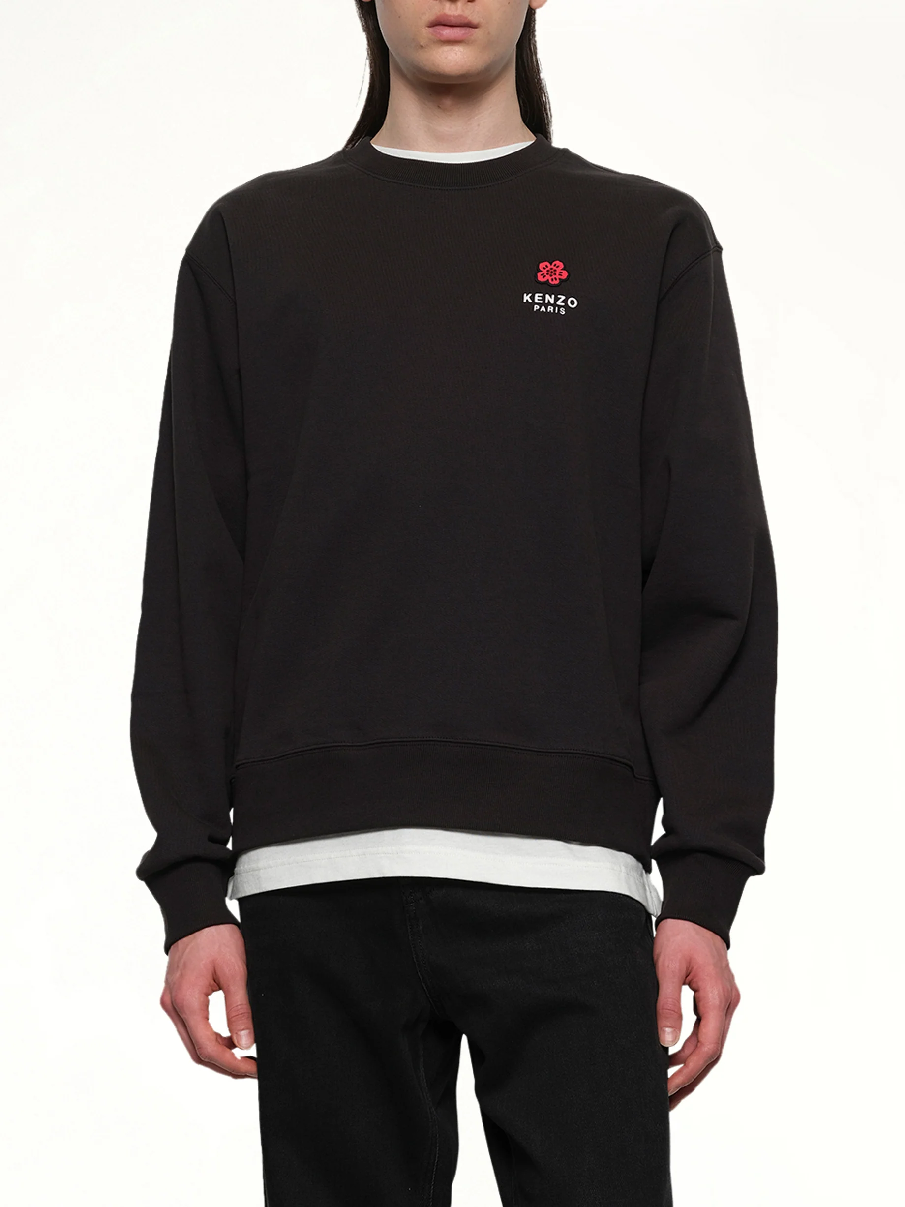 Gots Boke Flower Embroidered Classic Sweatshirt in Black - Image 6