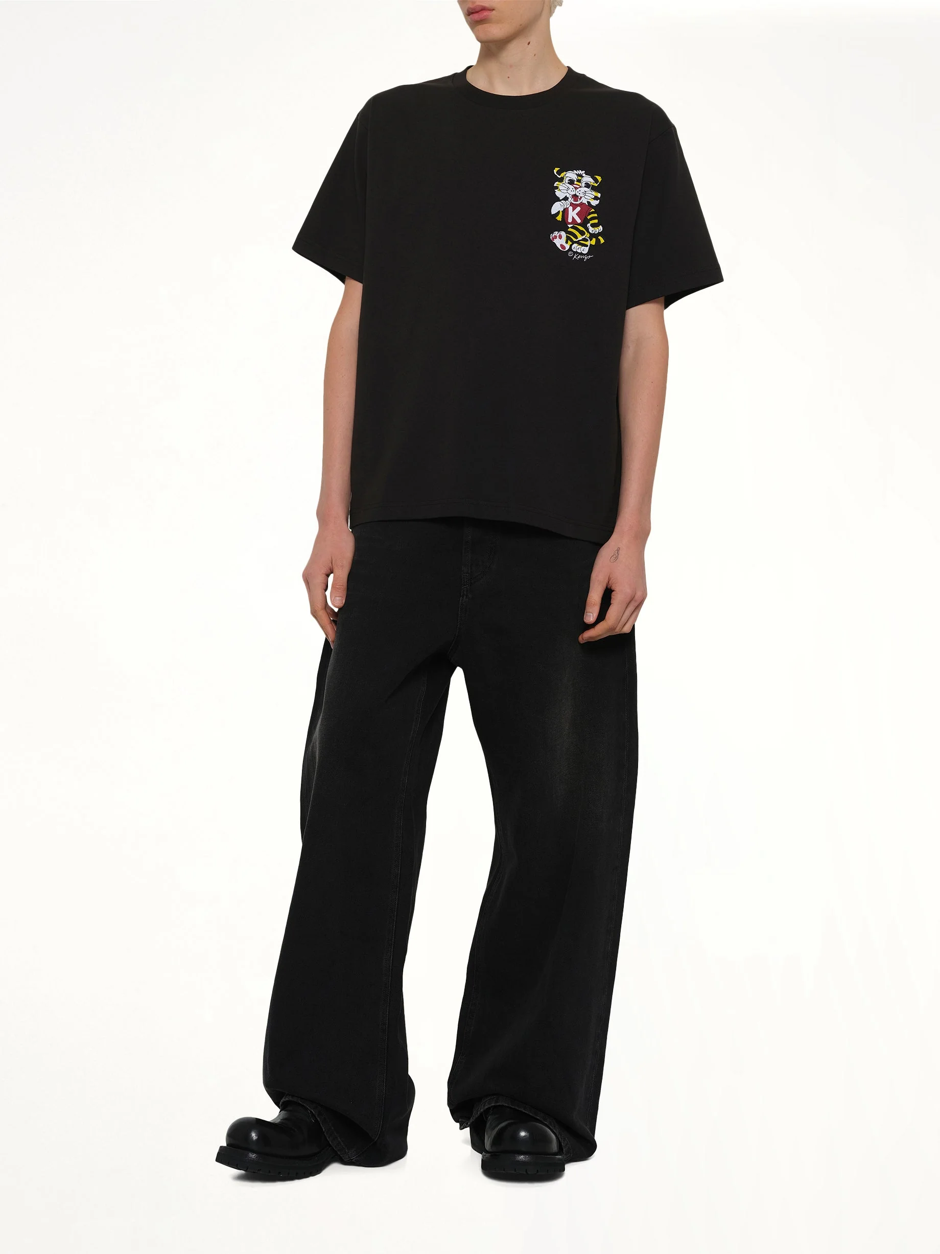 Gots Kenzo Wild Tiger Embroidered Oversize T-Shirt in Black - Image 4