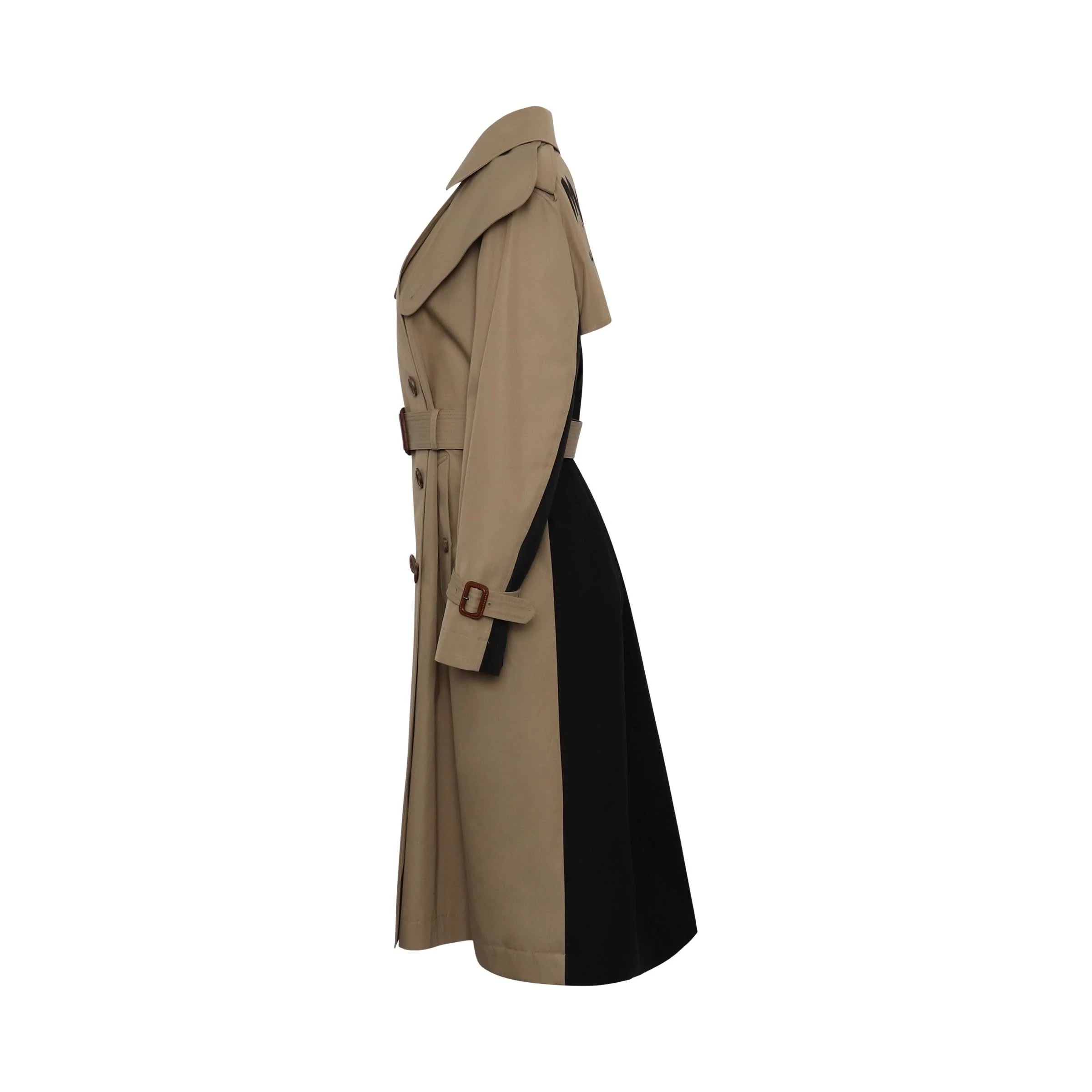 Graffiti Trench Coat in Beige - Image 3