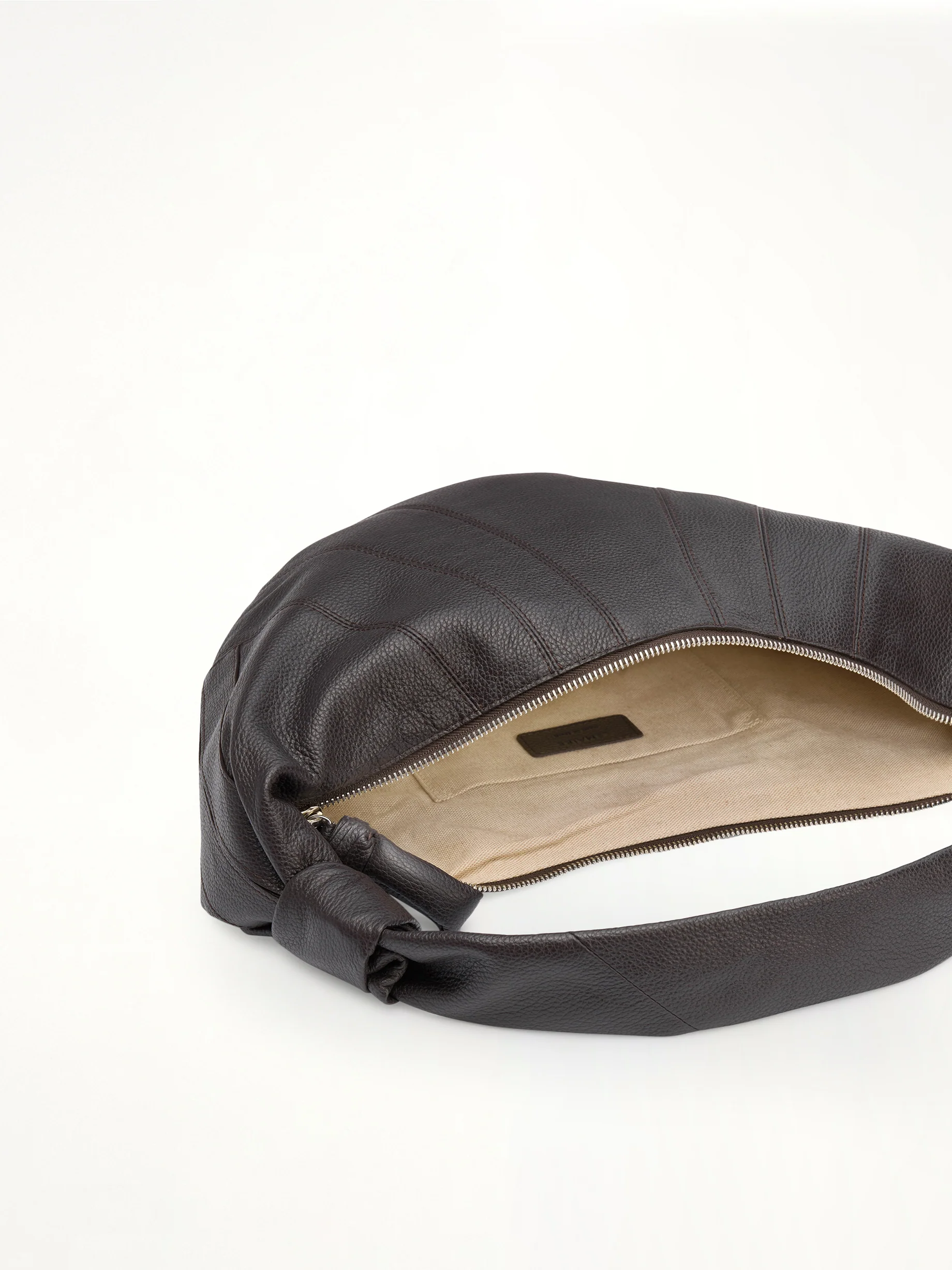 Grained Fortune Croissant Bag in Dark Chocolate - Image 3