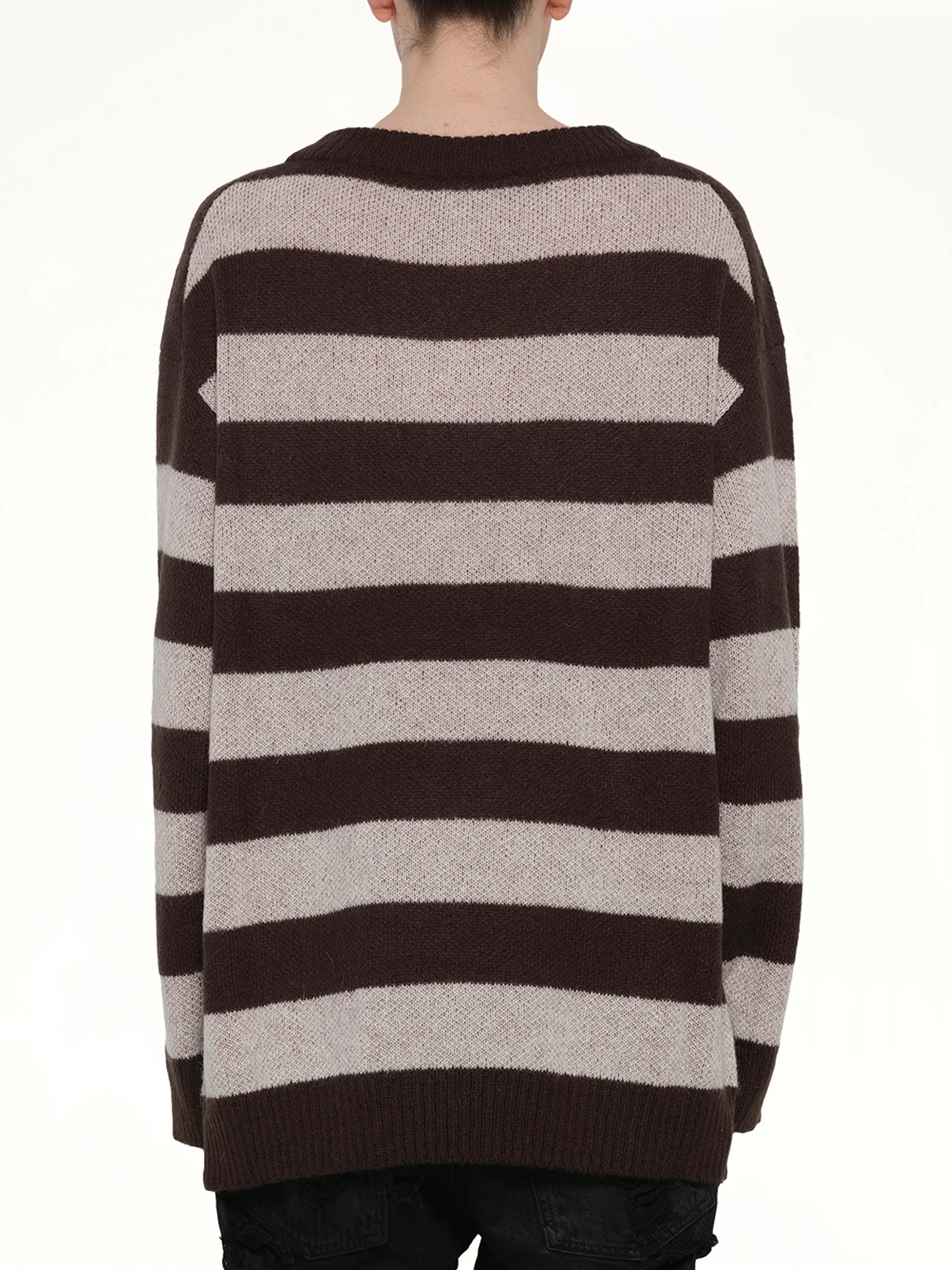 Grunge Stripe Pullover in Brown - Image 5