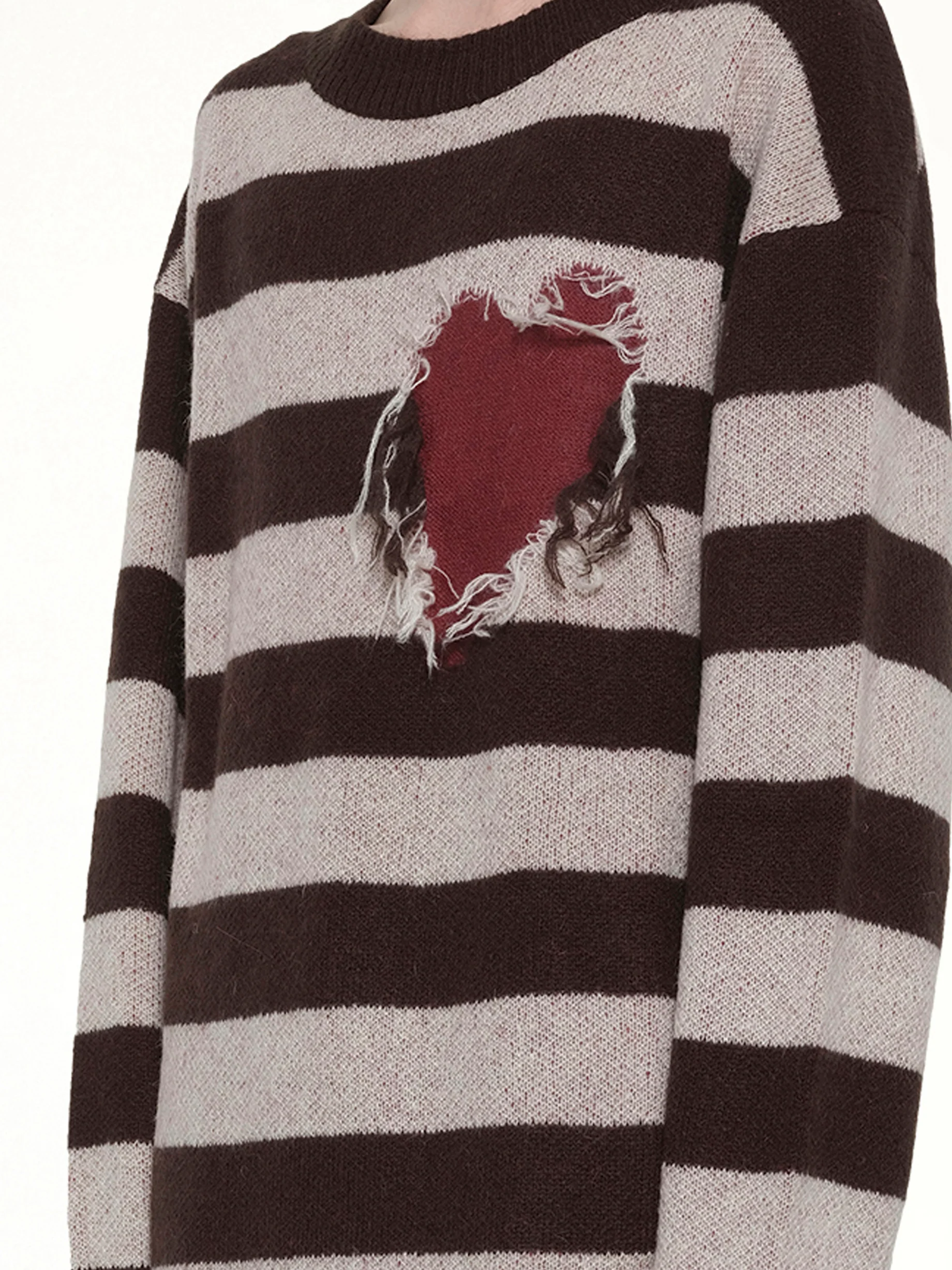 Grunge Stripe Pullover in Brown - Image 6