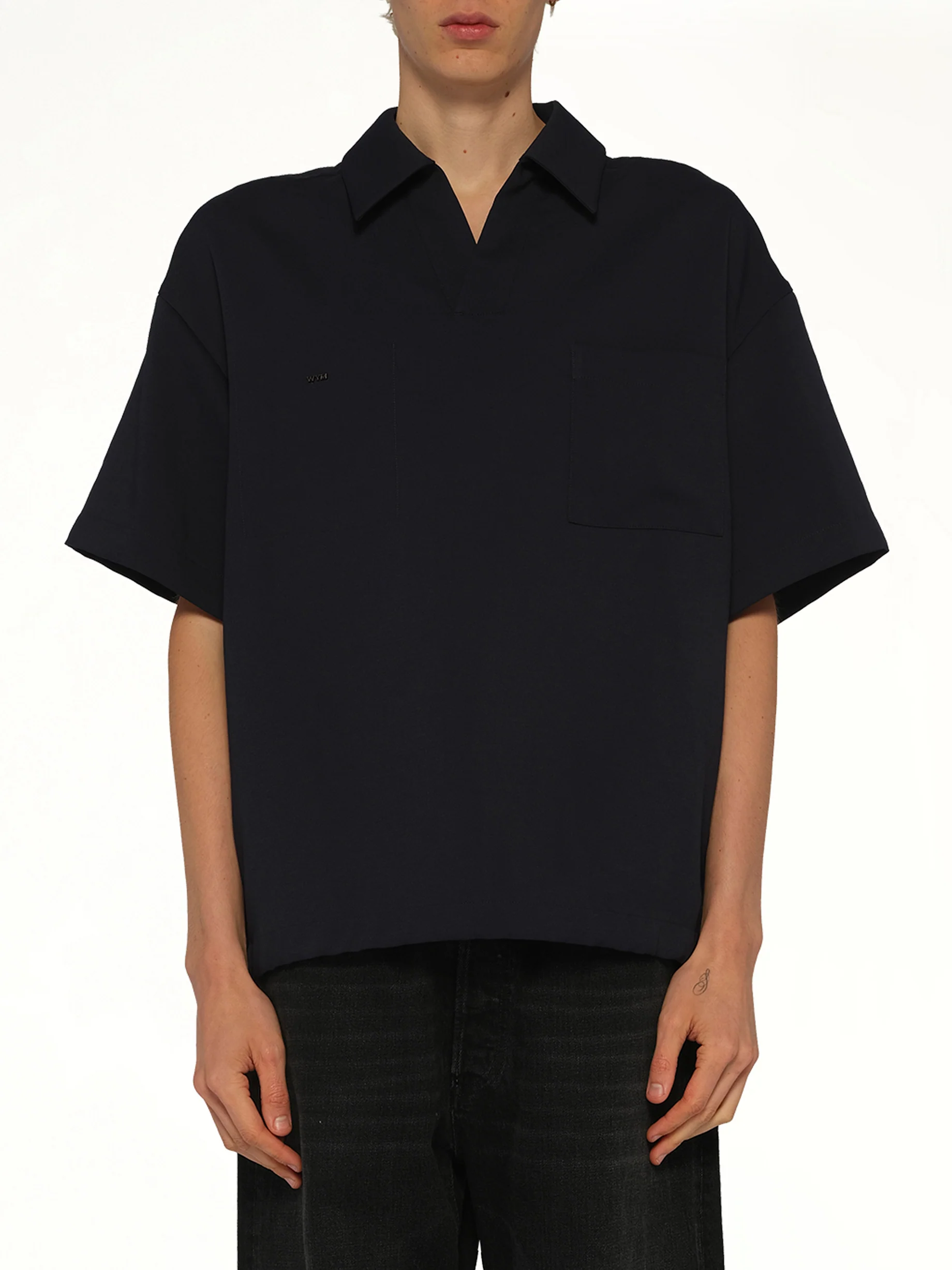Half Sleeve Polo in Navy