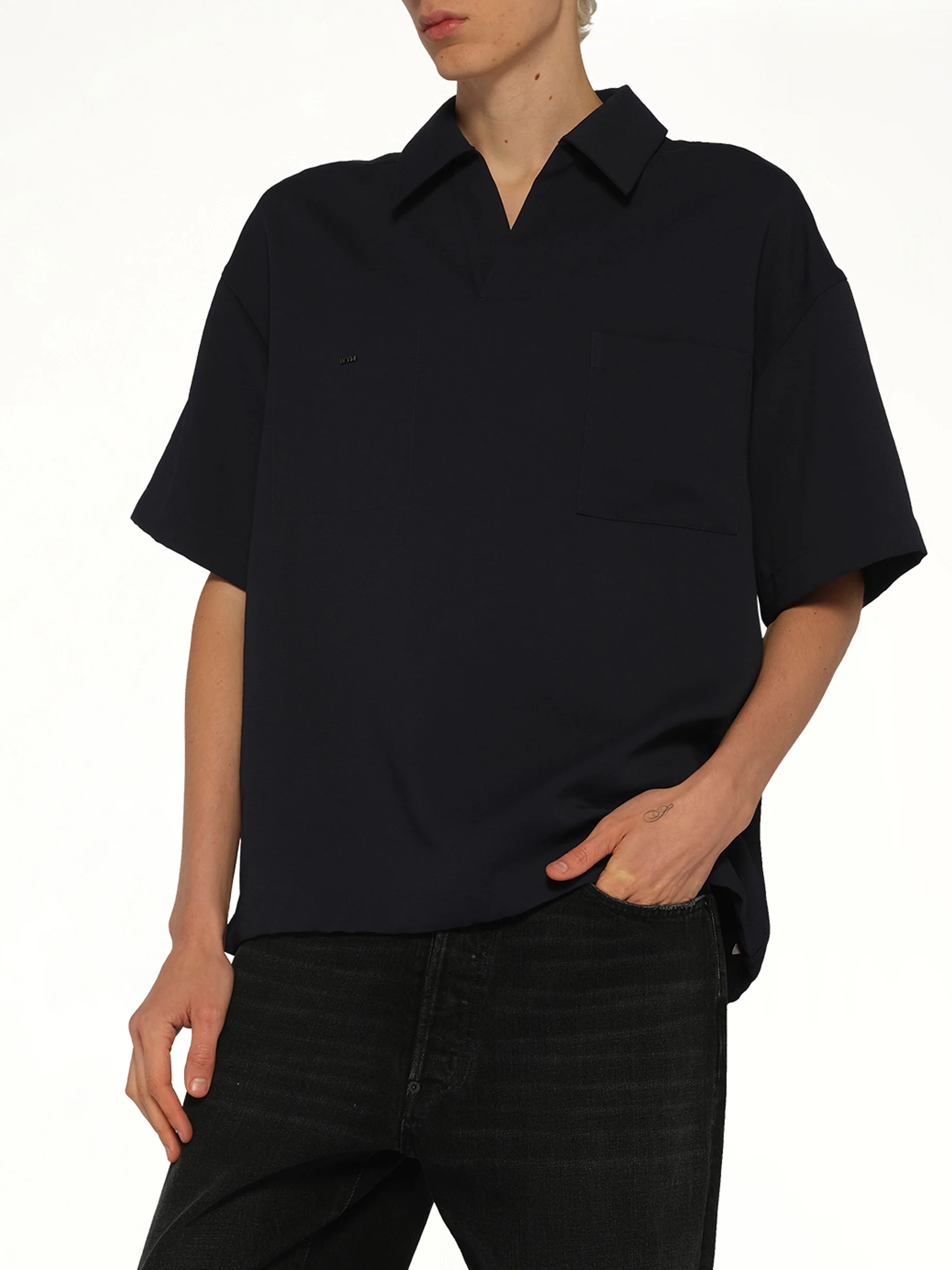 Half Sleeve Polo in Navy - Image 6