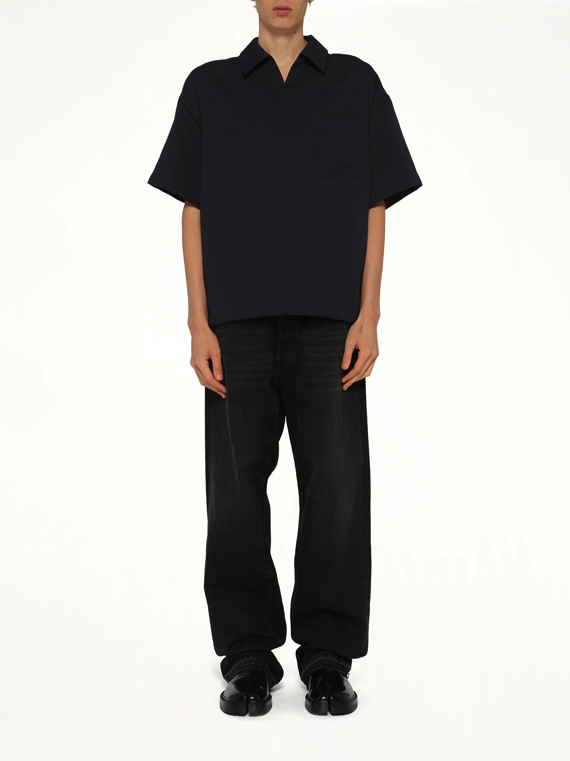 Half Sleeve Polo in Navy - Image 7