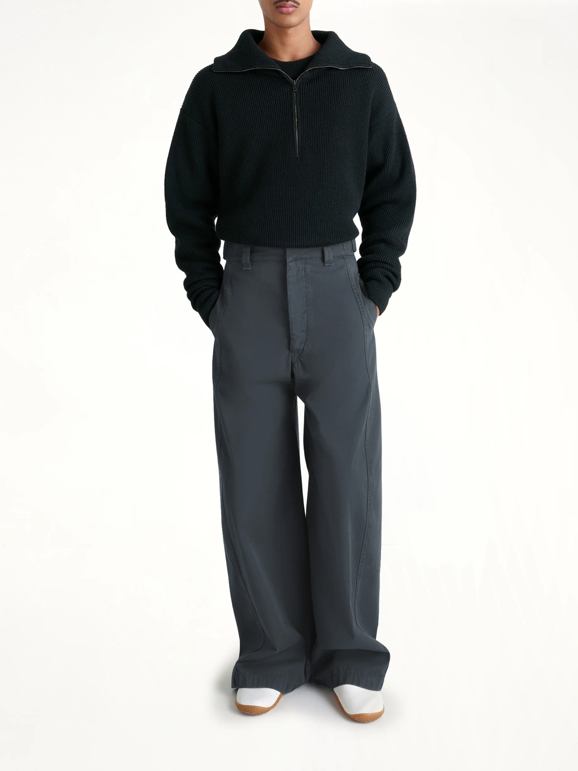 Half Zip Sweater in Black - Image 4