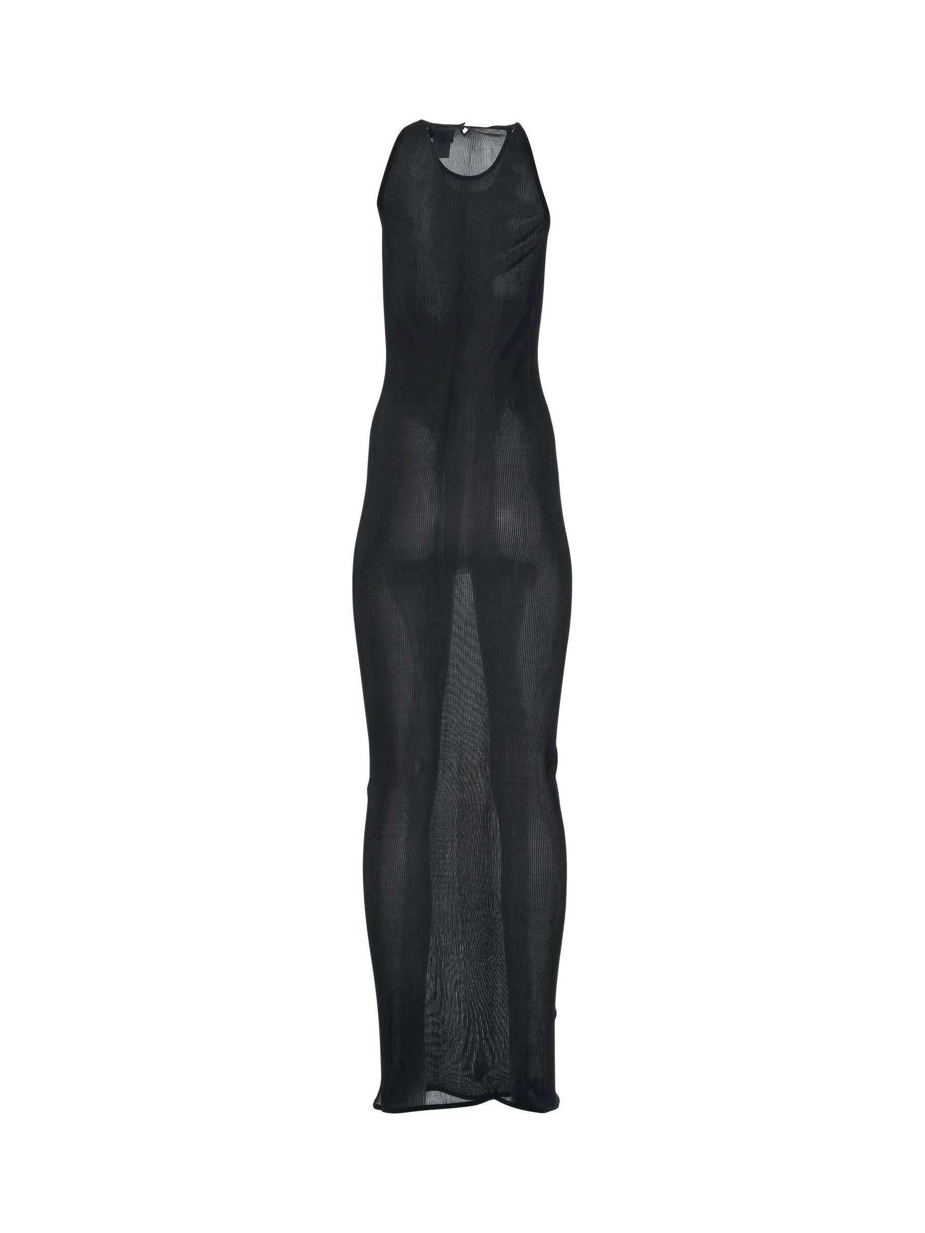 Halter Long Silk Dress in Black - Image 4