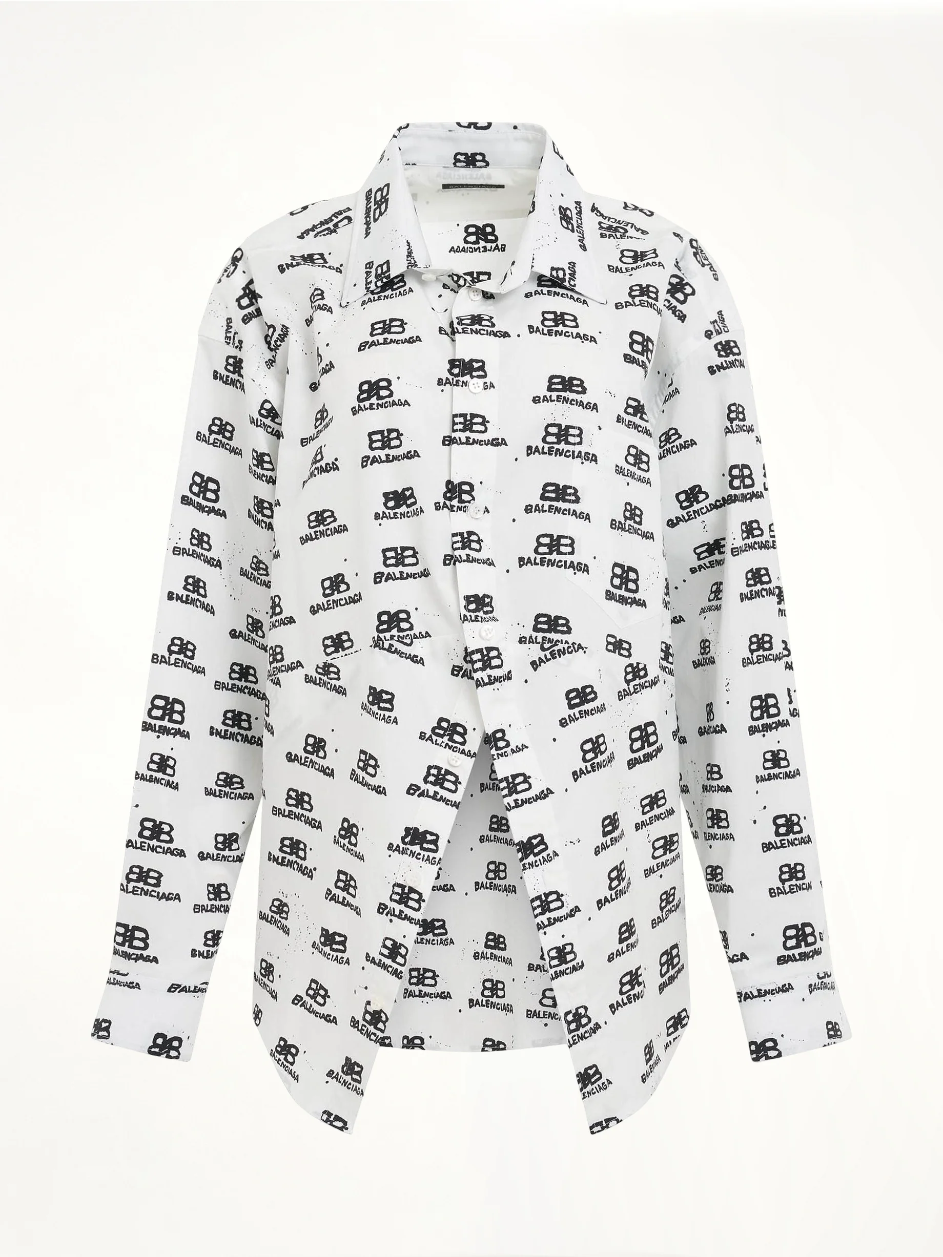 Hand Drawn BB Icon Swing Shirt in White/Black