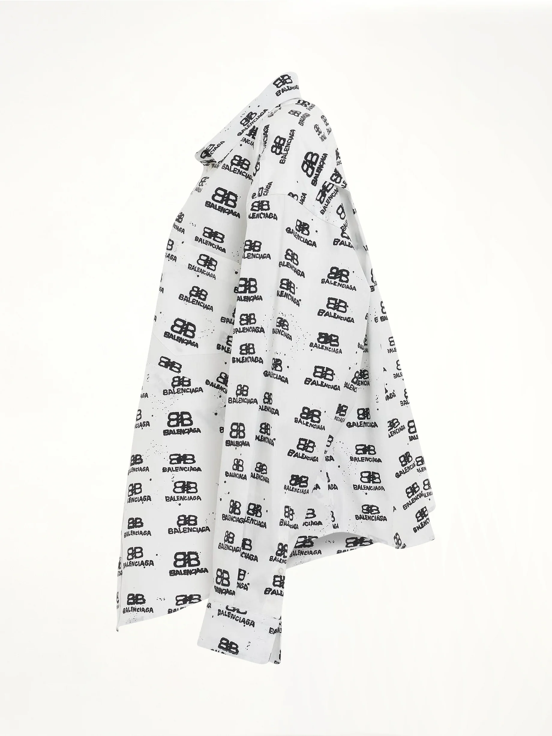 Hand Drawn BB Icon Swing Shirt in White/Black - Image 3