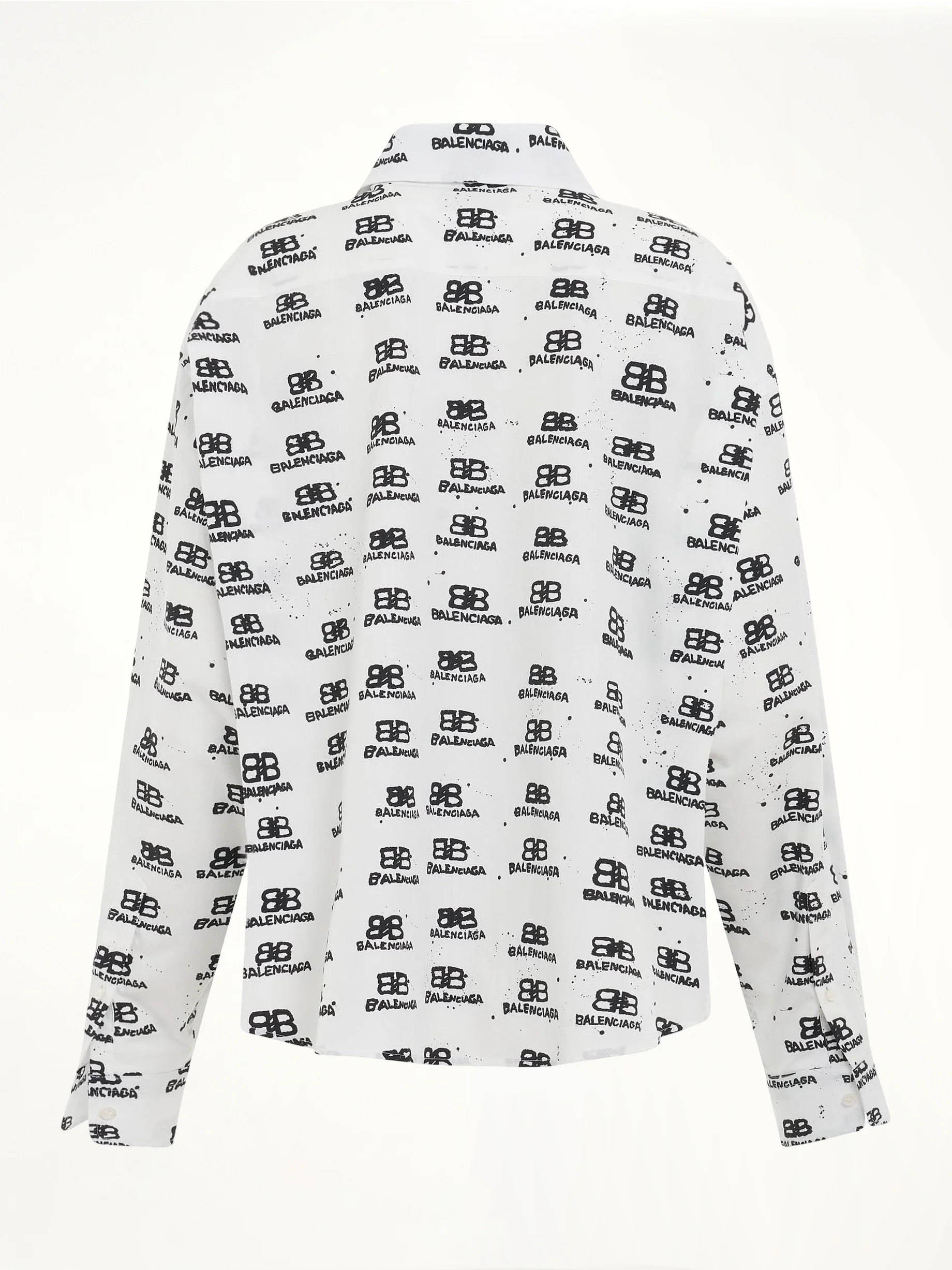 Hand Drawn BB Icon Swing Shirt in White/Black - Image 4