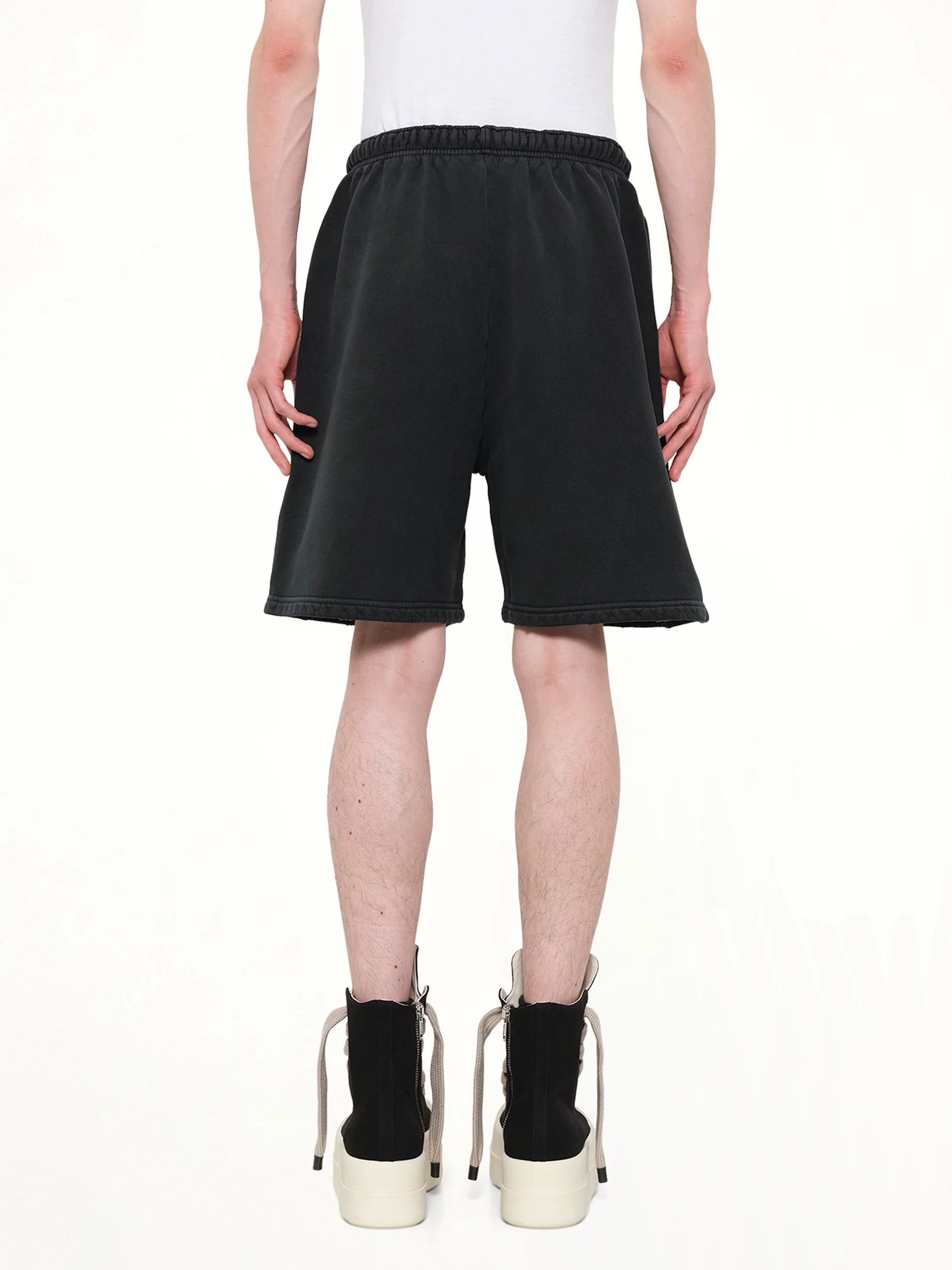 "Hardcore" Buffalo Sweatshort in Black - Image 5