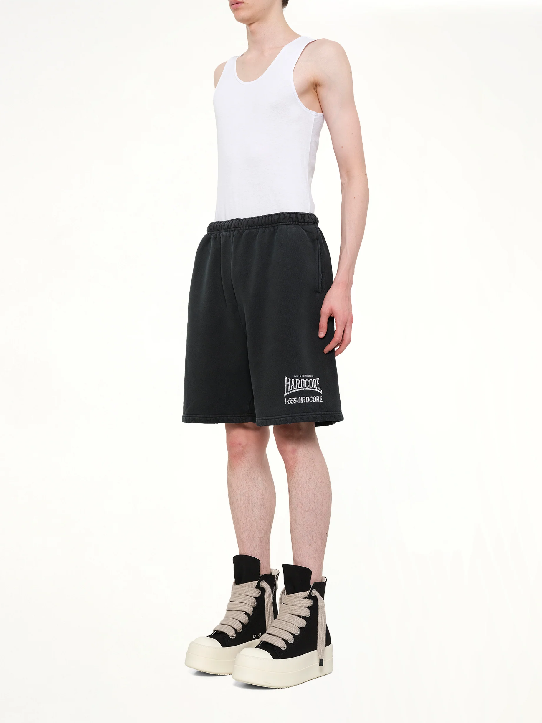 "Hardcore" Buffalo Sweatshort in Black - Image 7