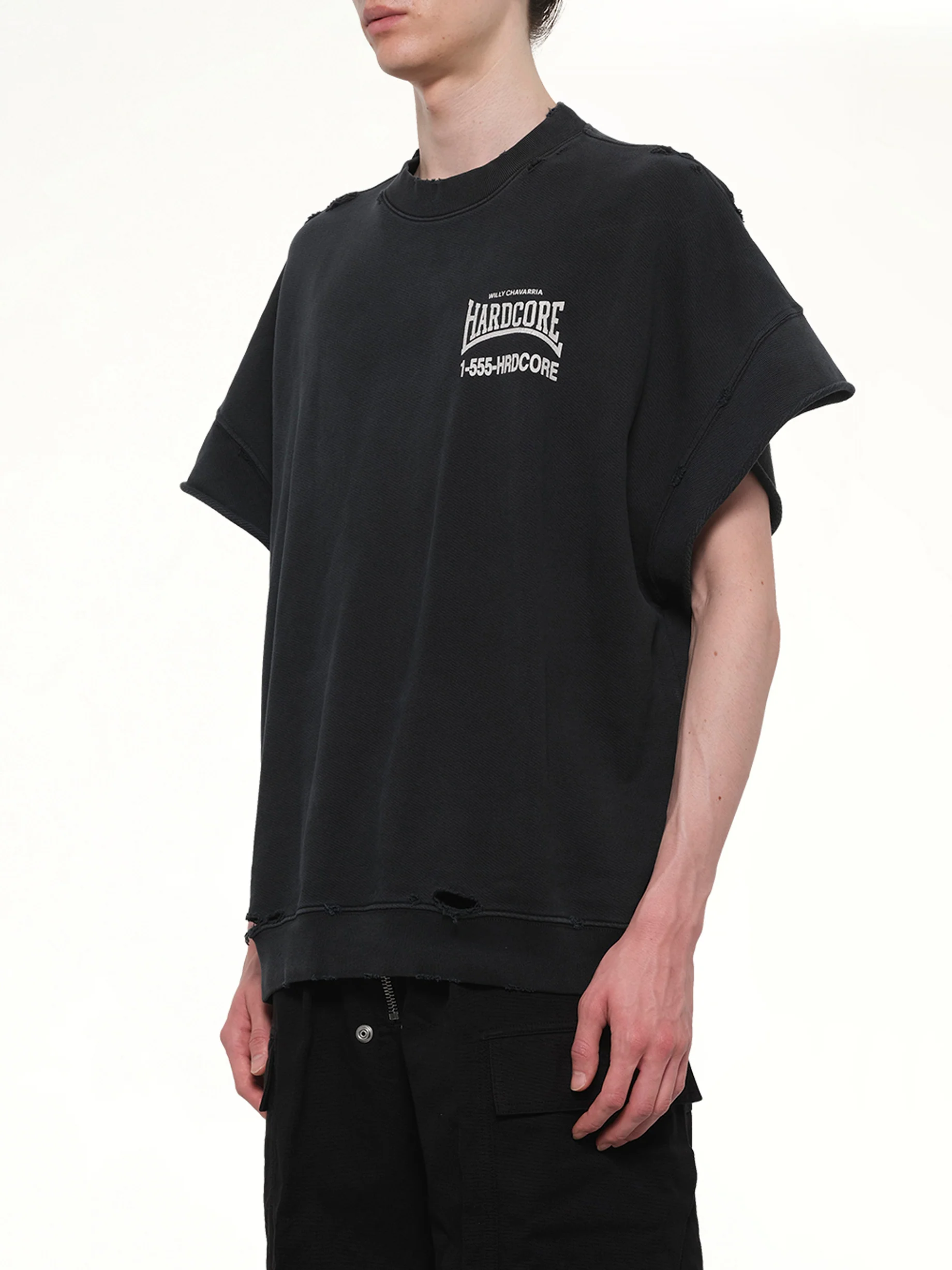 "Hardcore" Muscle T-Shirt in Black - Image 3