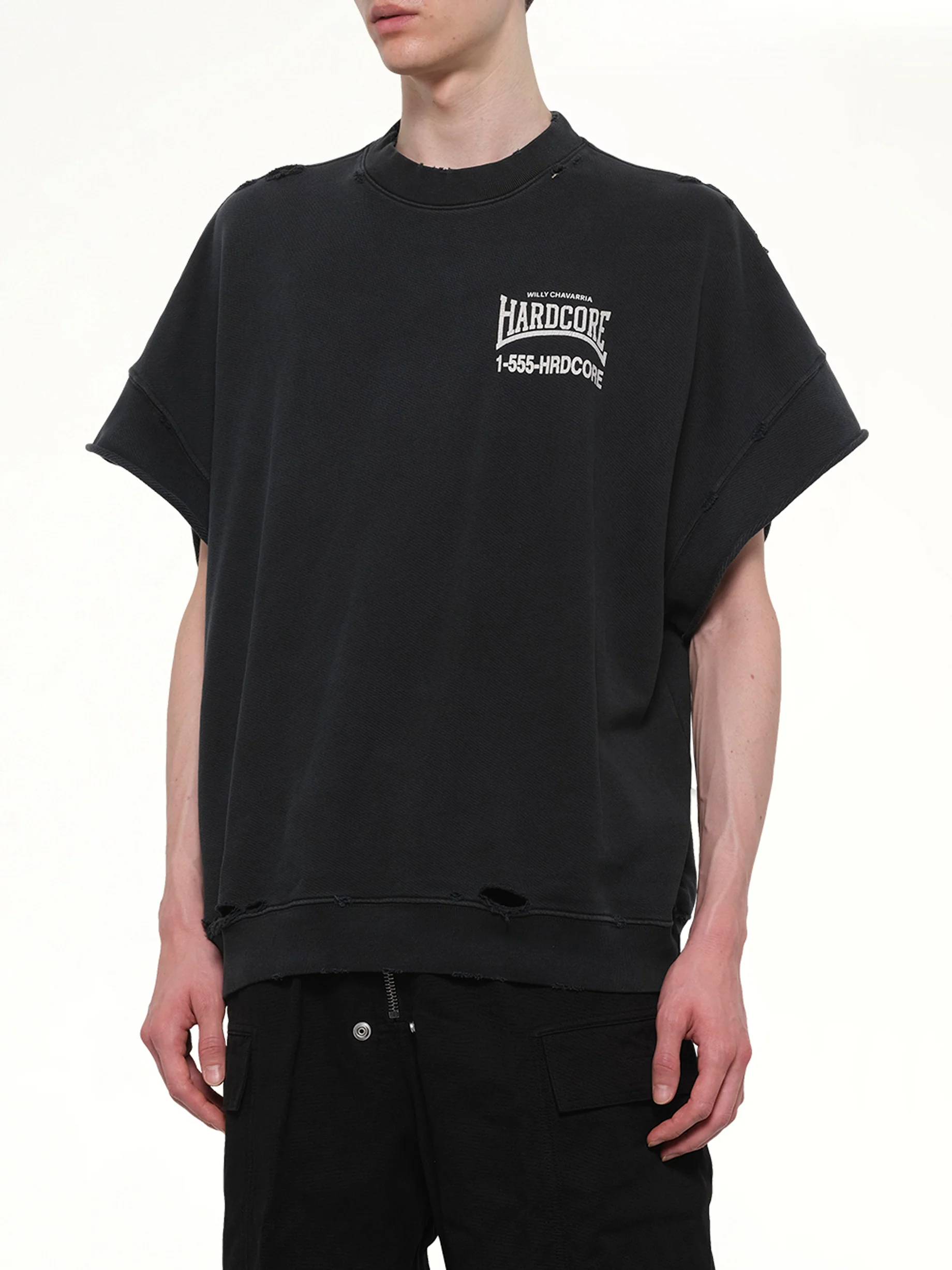 "Hardcore" Muscle T-Shirt in Black - Image 6