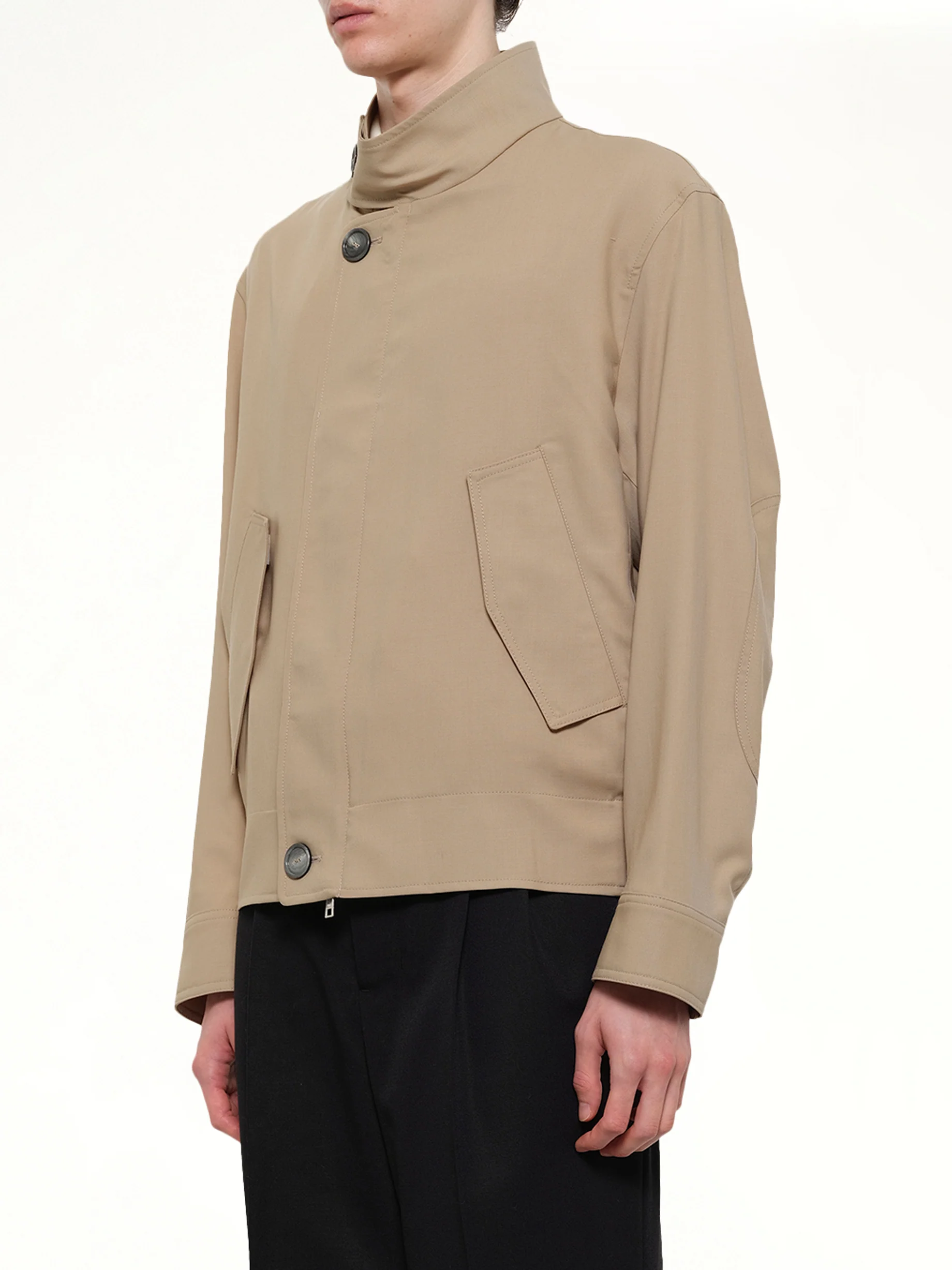 Harrington Jacket in Beige Taupe - Image 3