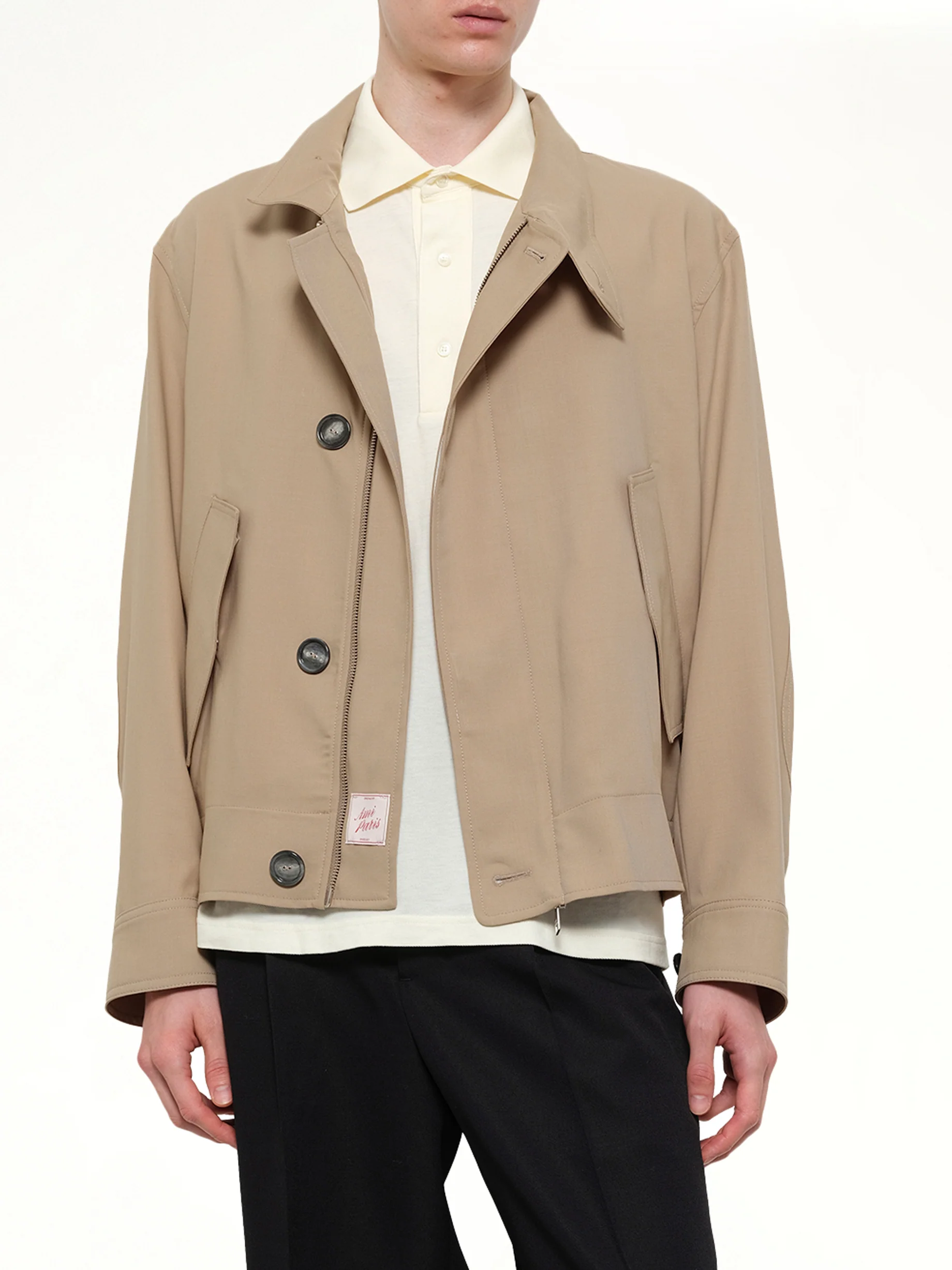 Harrington Jacket in Beige Taupe - Image 6