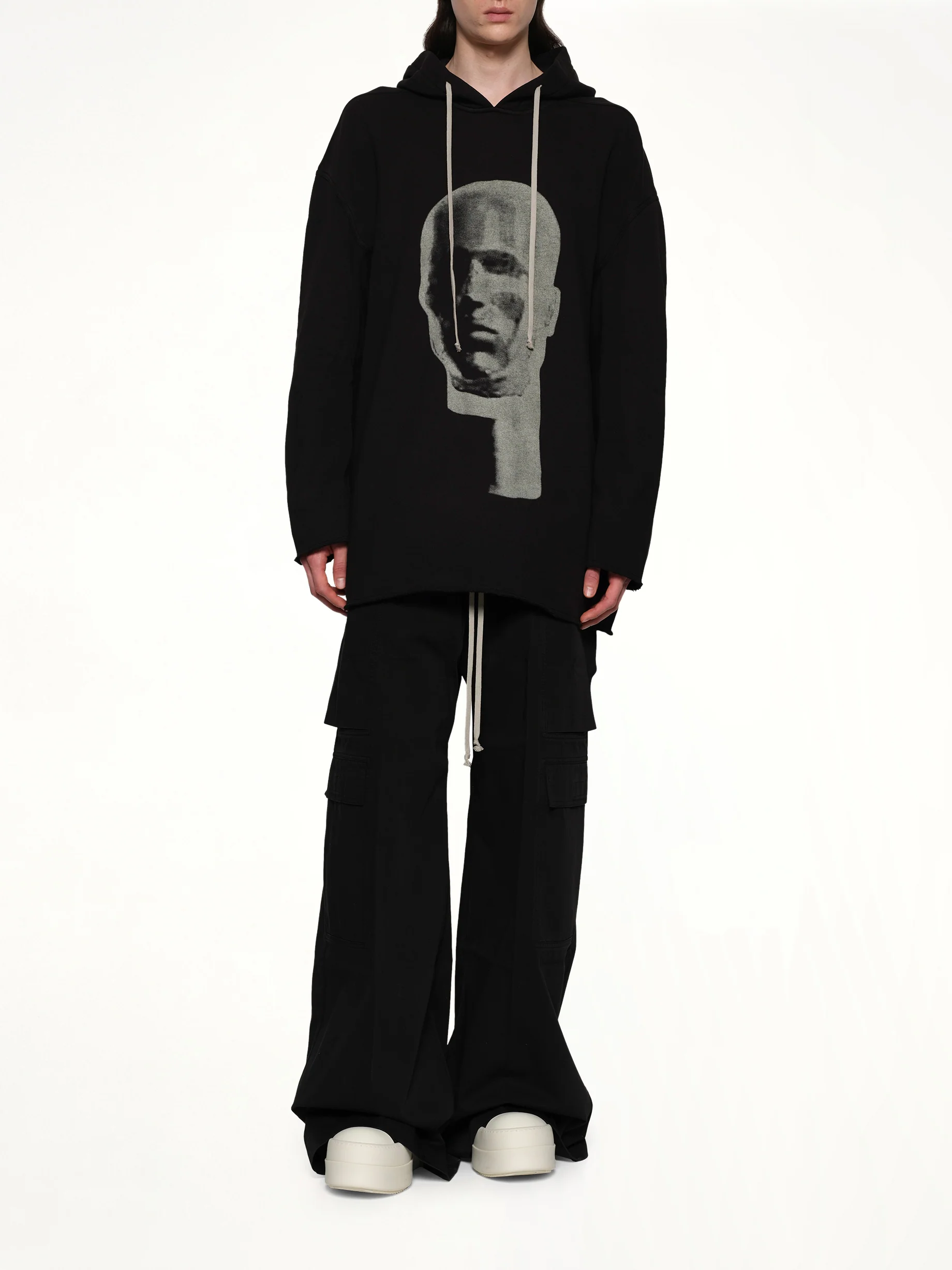 Head Print Peter Hoodie in Black/Pearl - Image 4