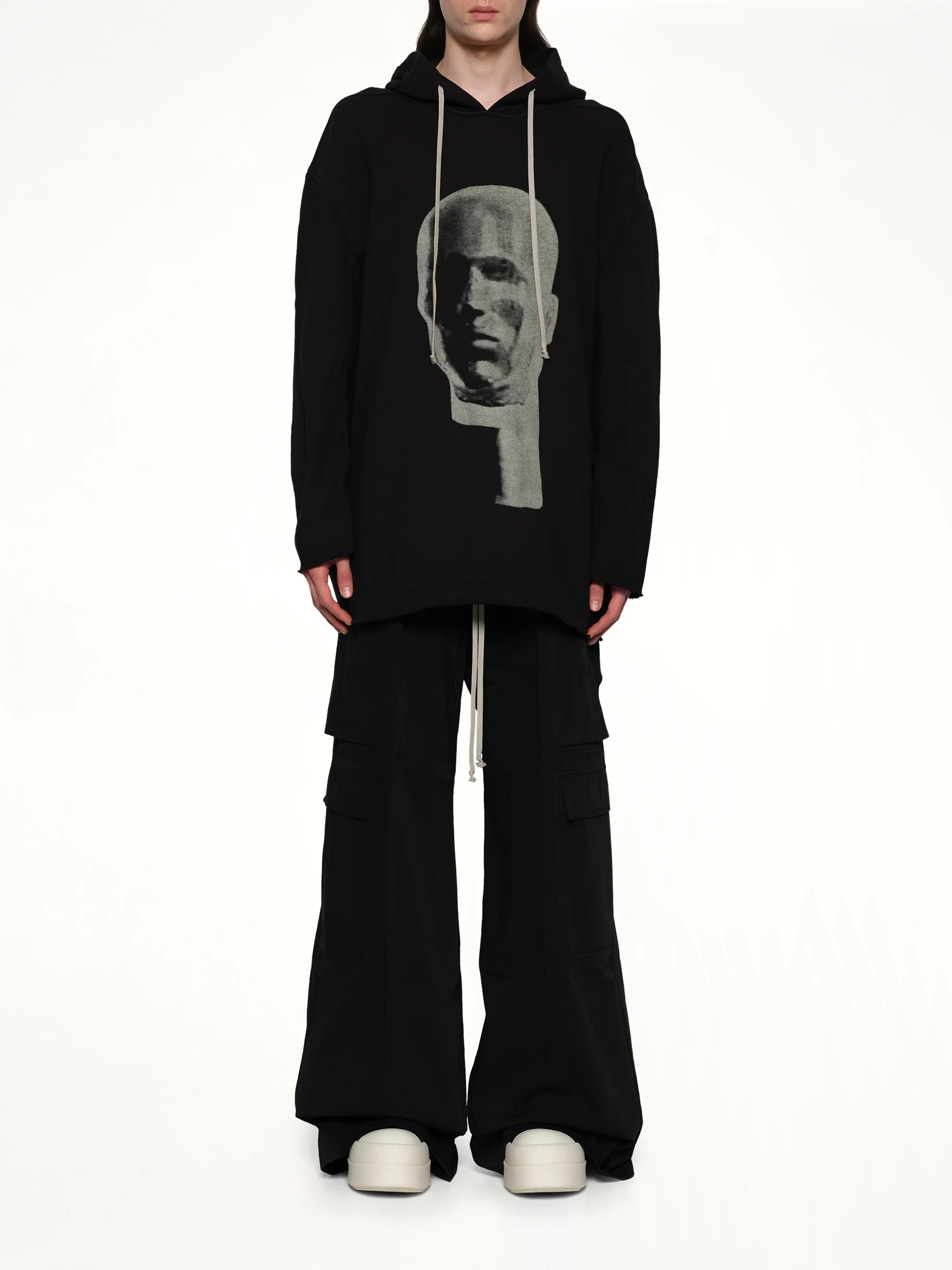 Head Print Peter Hoodie in Black/Pearl - Image 7