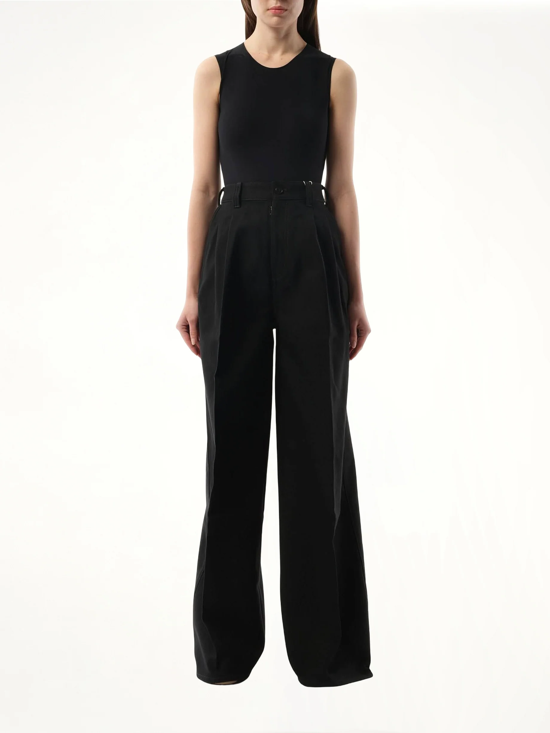 Heavy Cotton Wide Pants in Black - Image 4