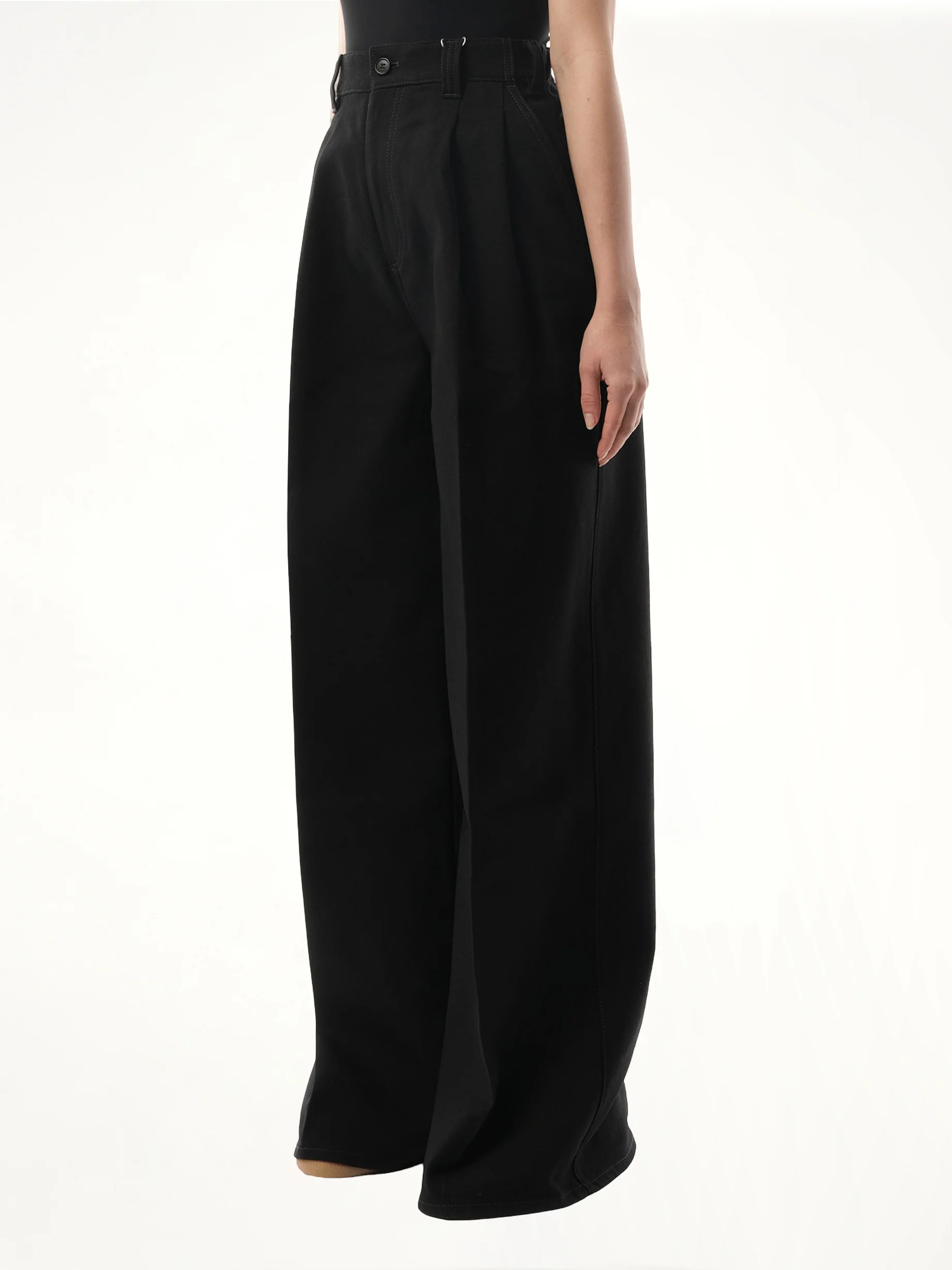 Heavy Cotton Wide Pants in Black - Image 5