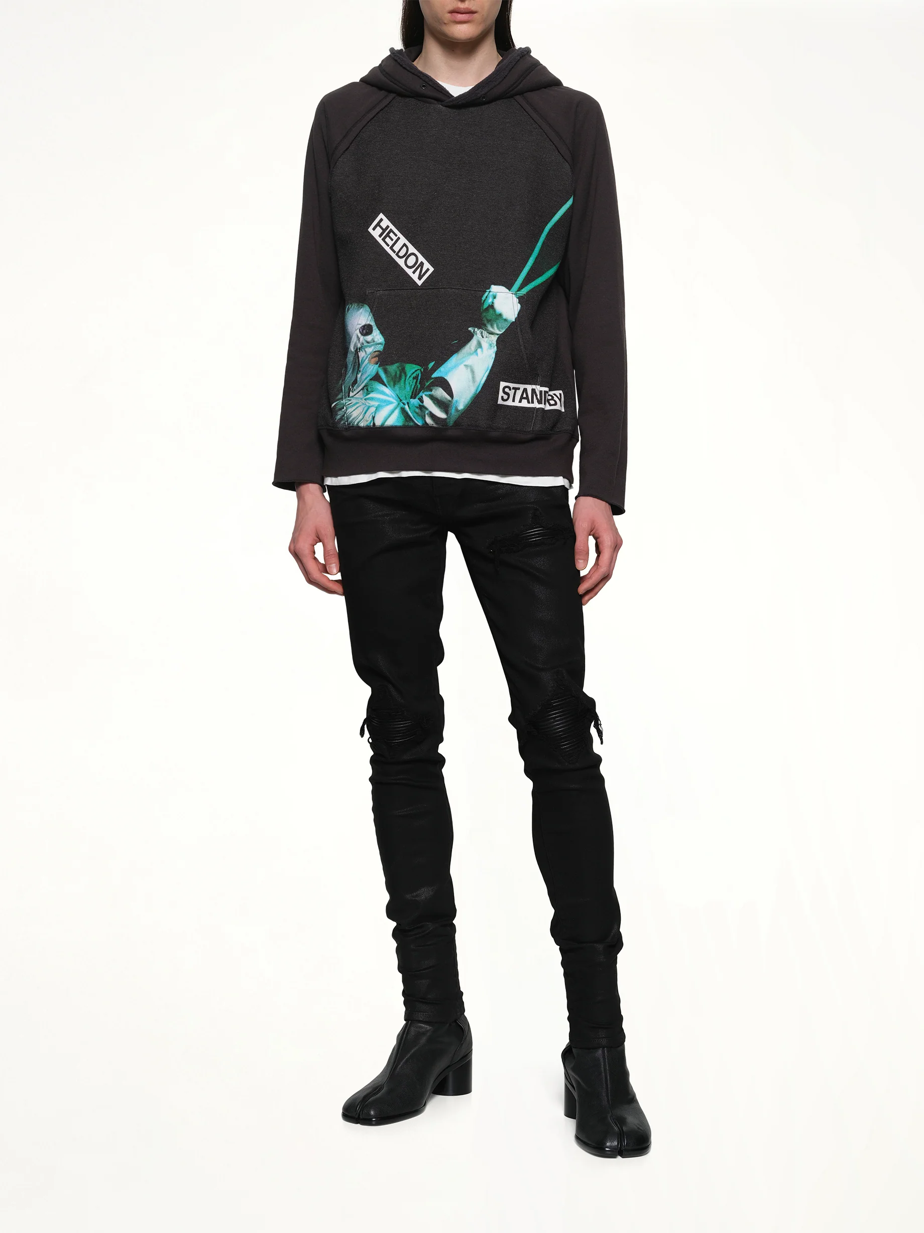 Heldon Stand By Hoodie in Black - Image 4