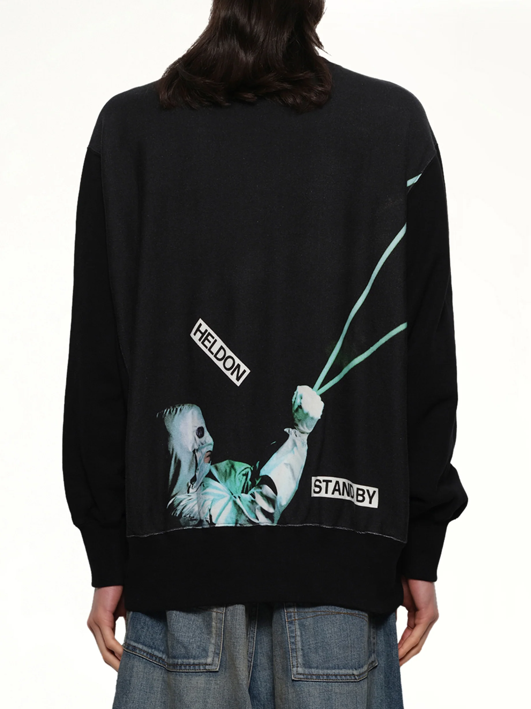Heldon Stand By L/S T-Shirt in Black - Image 5