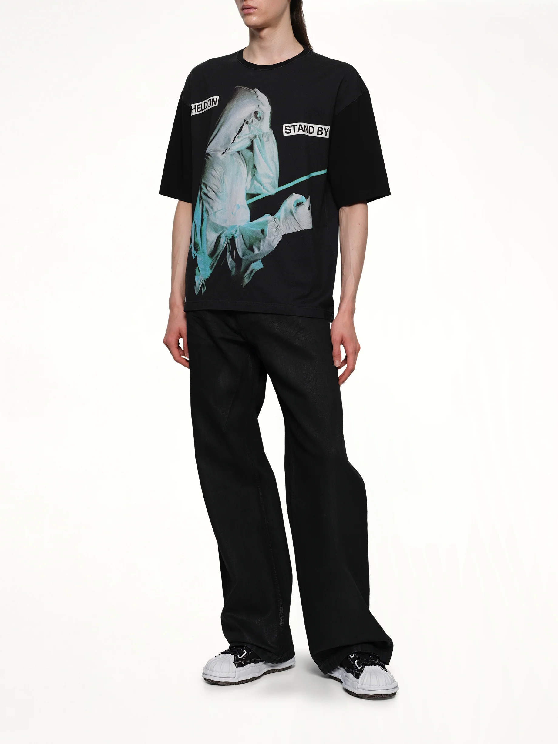 Heldon Stand By T-Shirt in Black - Image 4