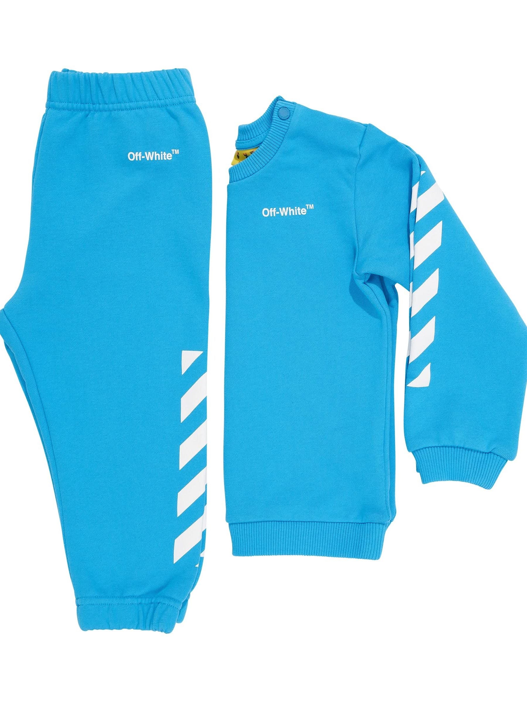Helvetica Diagonal Sweatshirt Set in Blue/White - Image 5