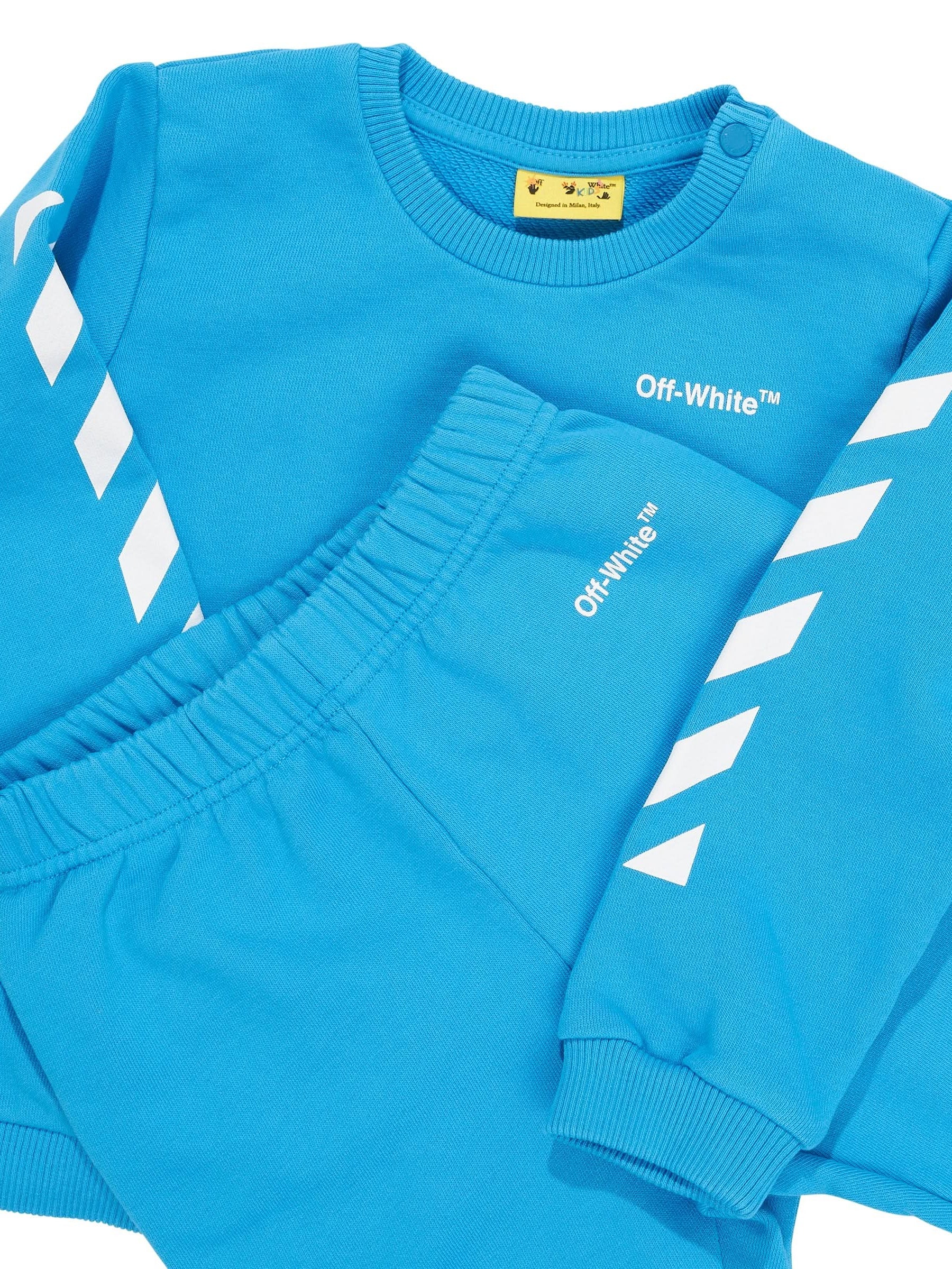 Helvetica Diagonal Sweatshirt Set in Blue/White - Image 6
