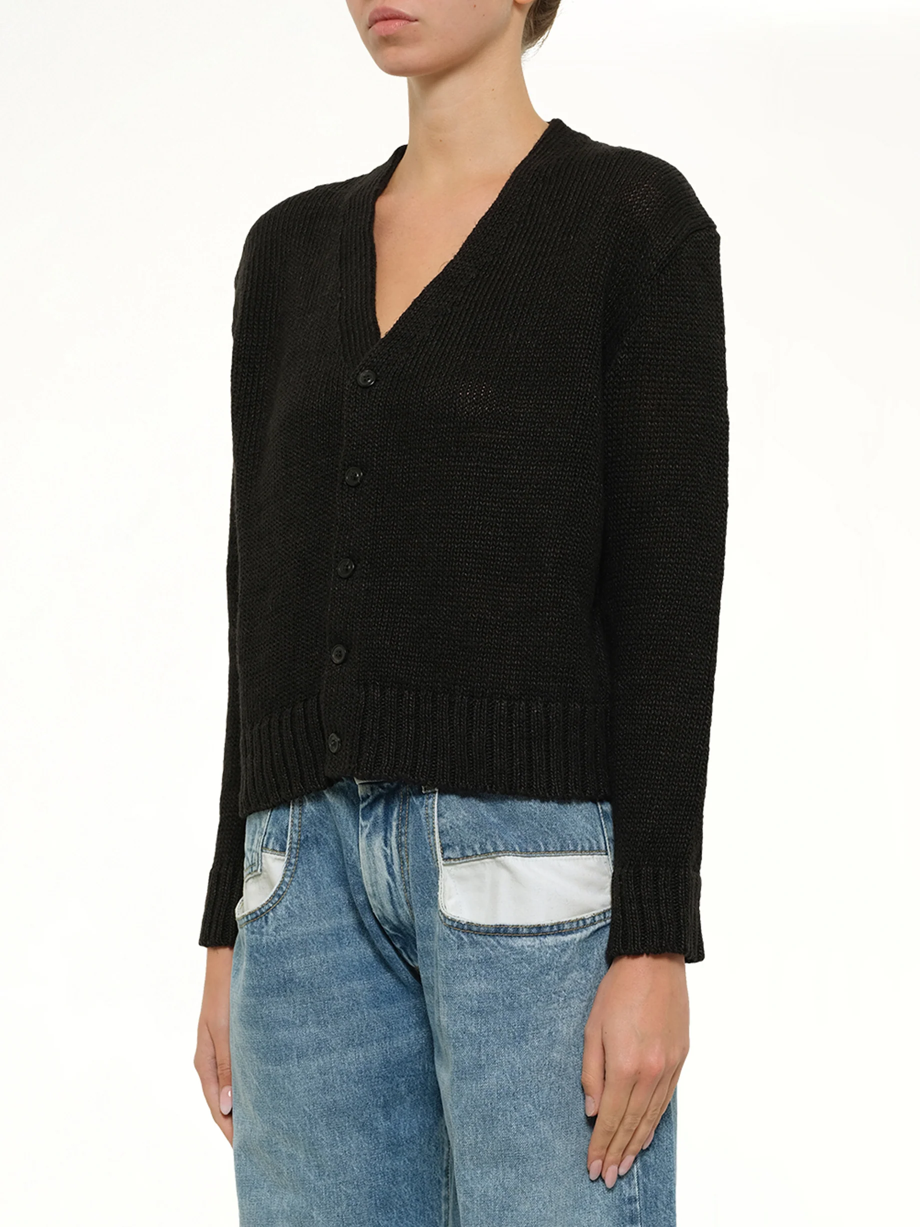 Hemp Cardigan in Black - Image 3