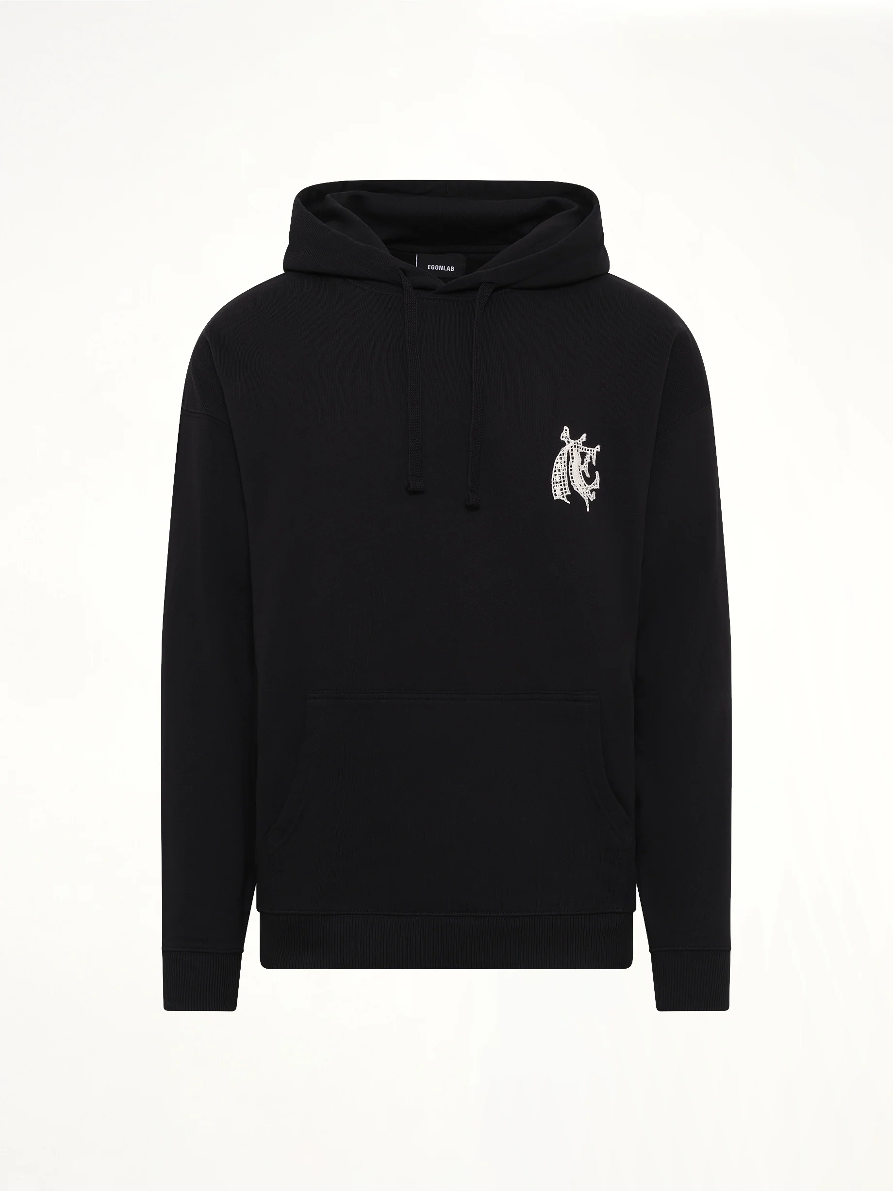 Hermine Print Cotton Hoodie in Black - Image 2