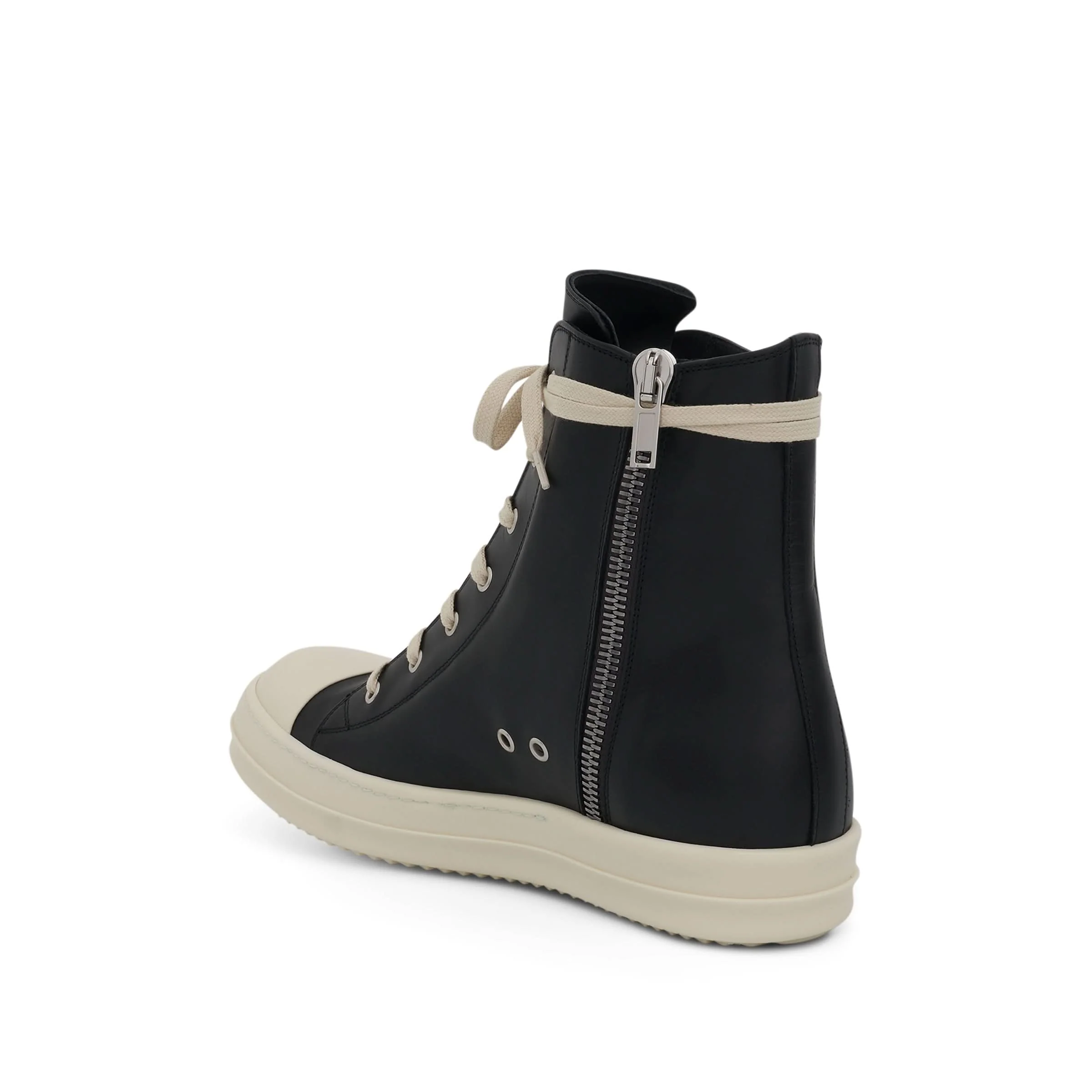 High Leather Sneaker in Black/Milk - Image 3