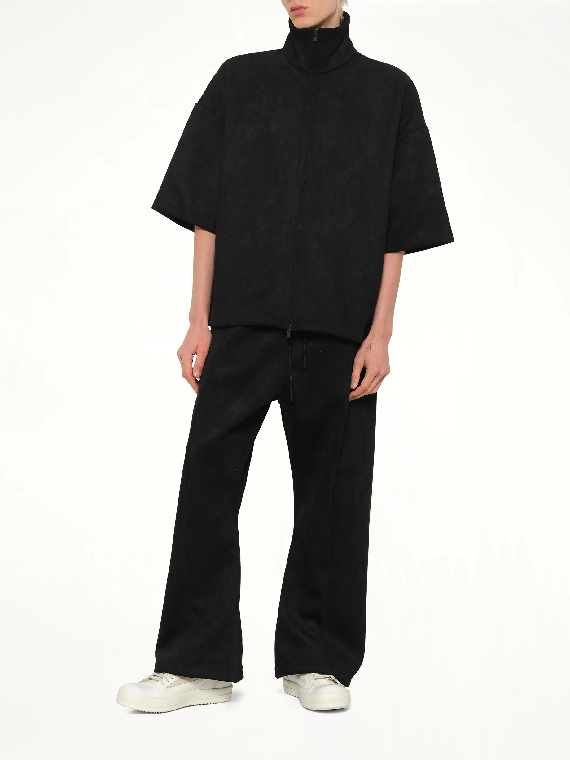 High Neck 3/4 Sleeve Jacket in Vintage Black - Image 4