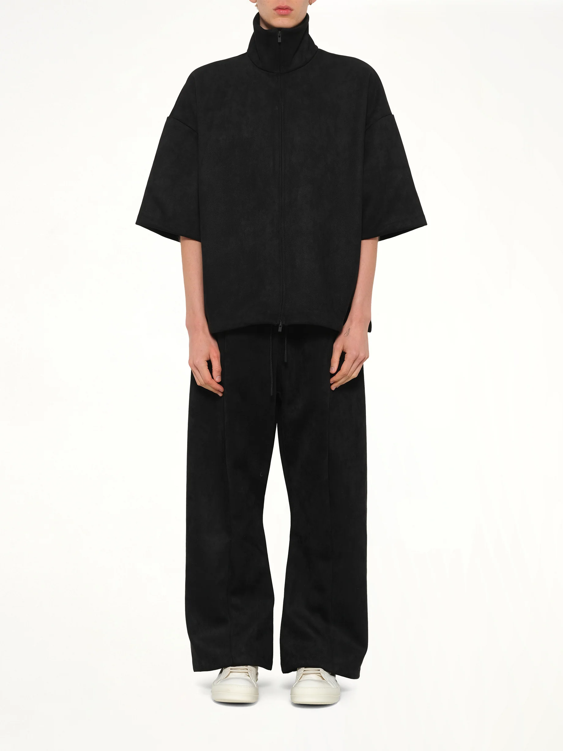 High Neck 3/4 Sleeve Jacket in Vintage Black - Image 7