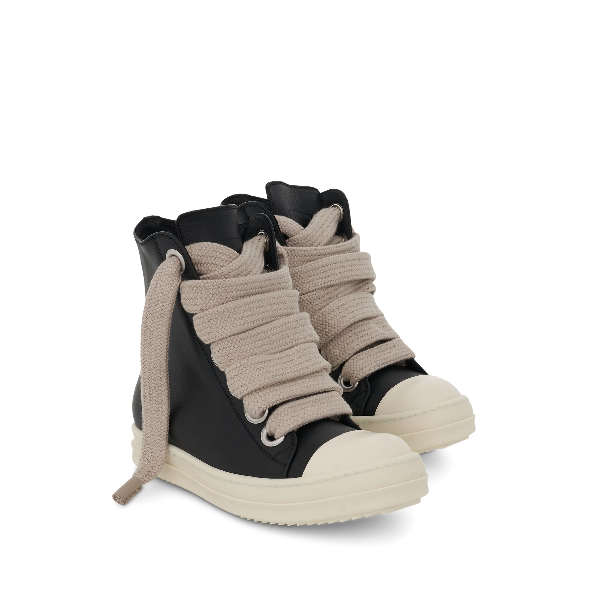 High Sneaker with Jumbo Laces in Black/Milk - Image 2