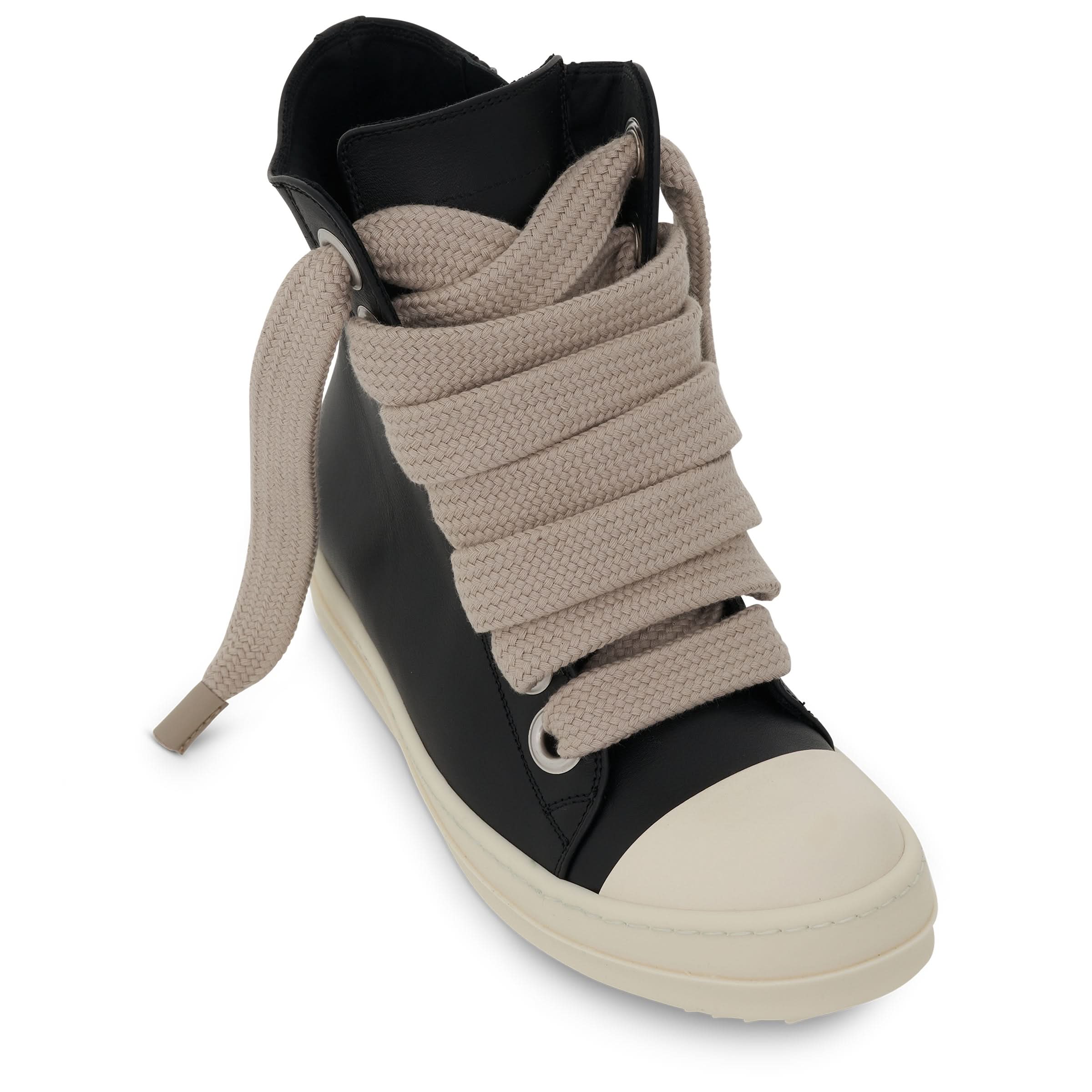High Sneaker with Jumbo Laces in Black/Milk - Image 3
