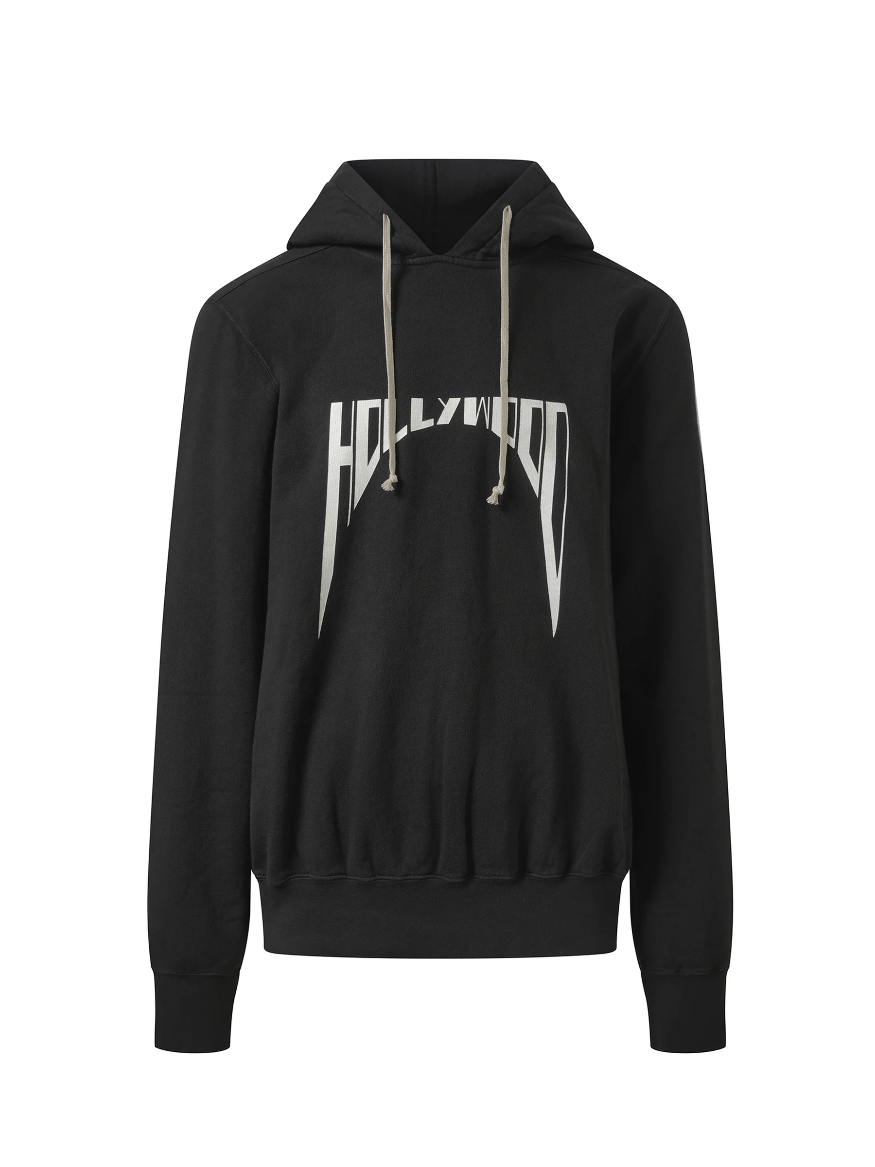 Hollywood Curved Print Oversized Hoodie in Black/Milk - Image 2