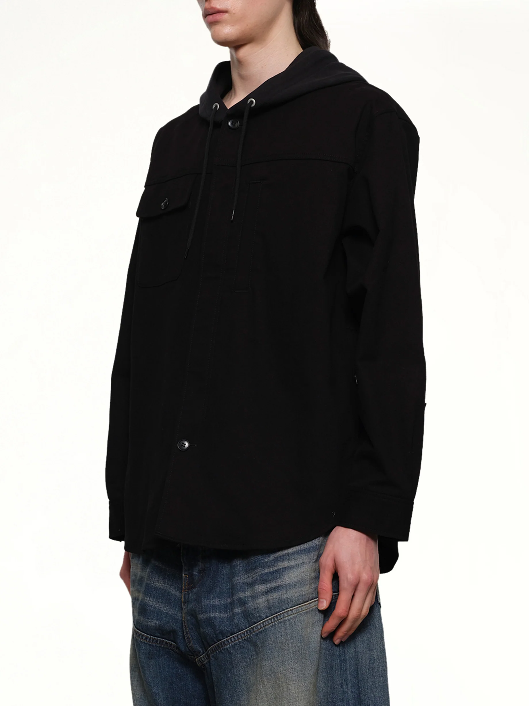 Hooded Blouse in Black - Image 3
