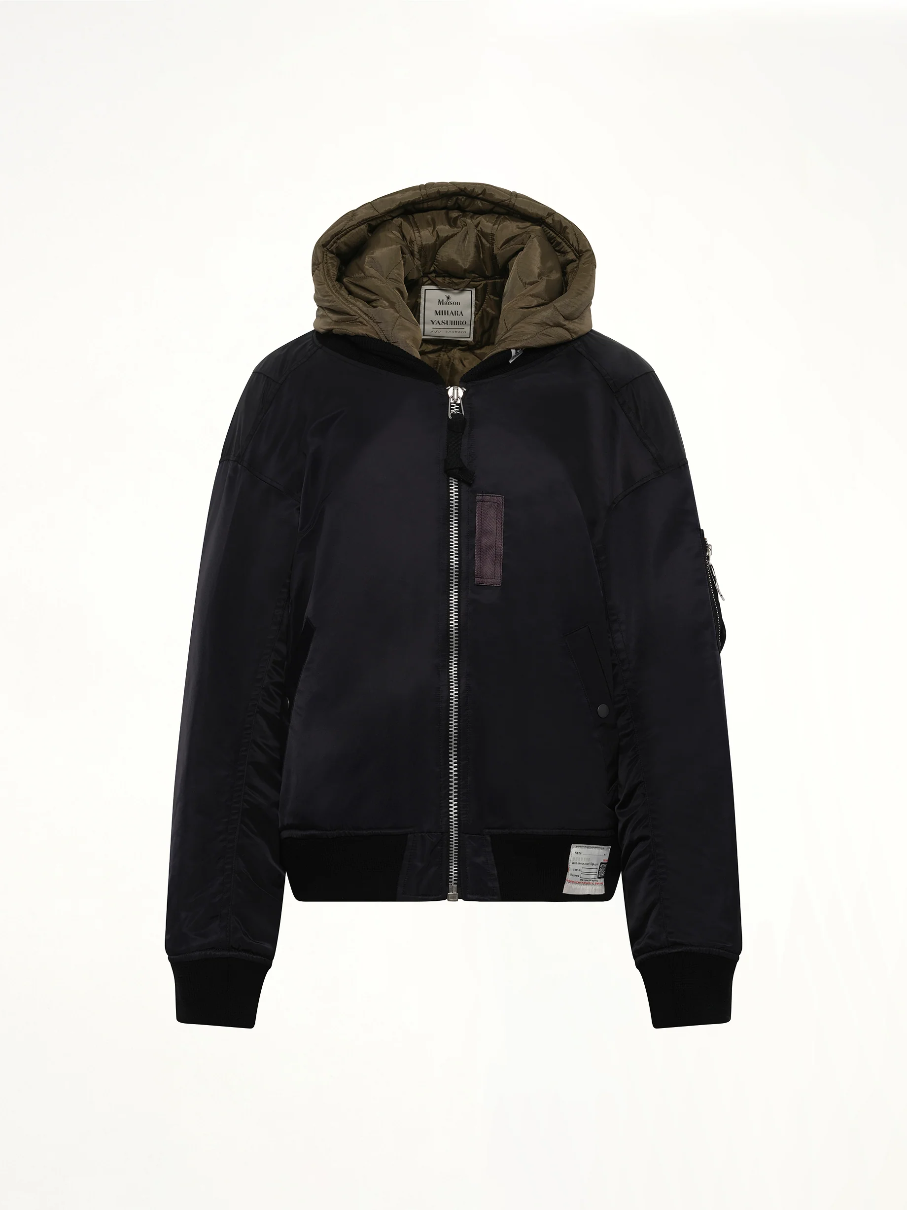 Hooded Bomber Jacket in Black - Image 2
