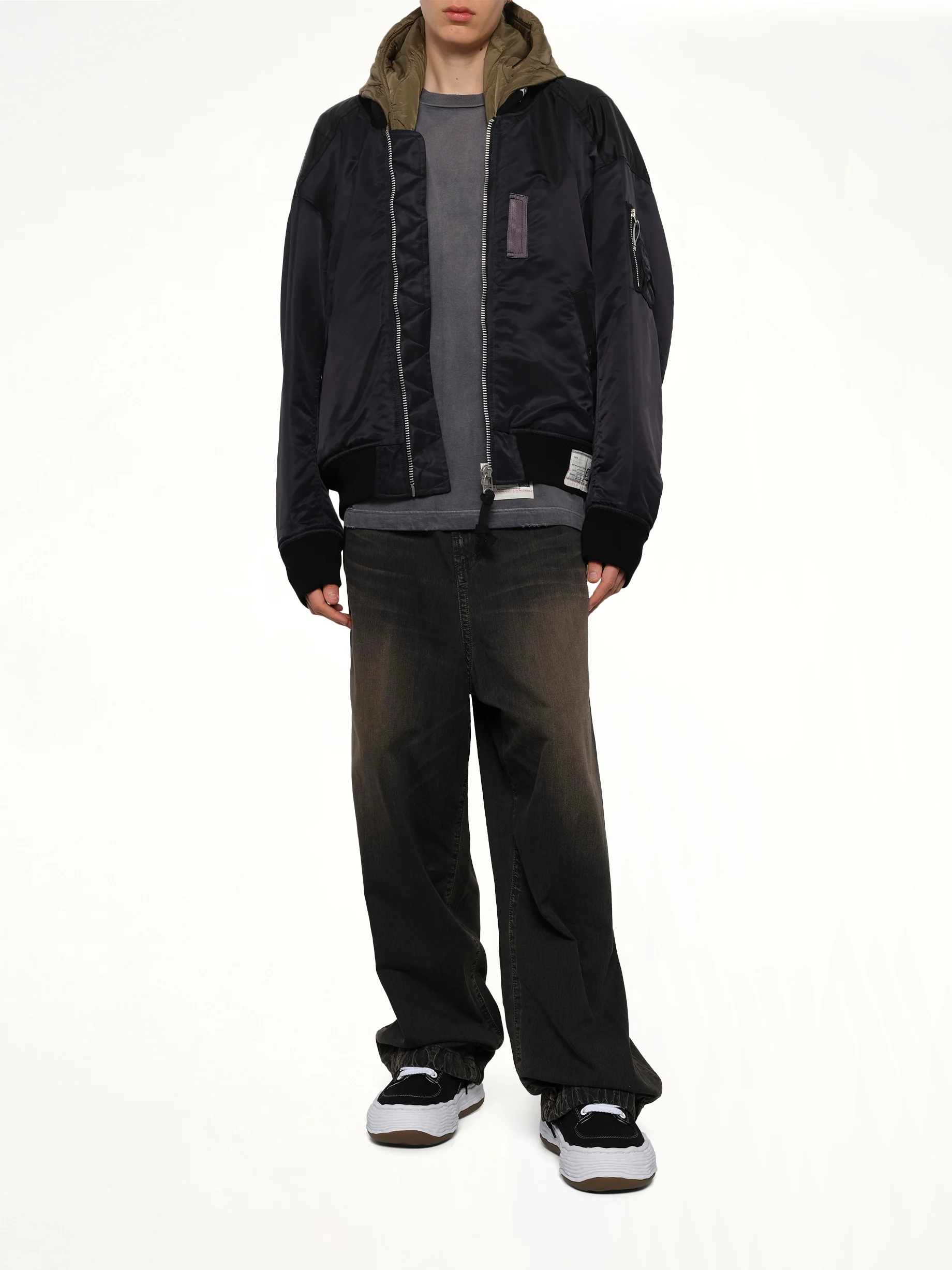 Hooded Bomber Jacket in Black - Image 4