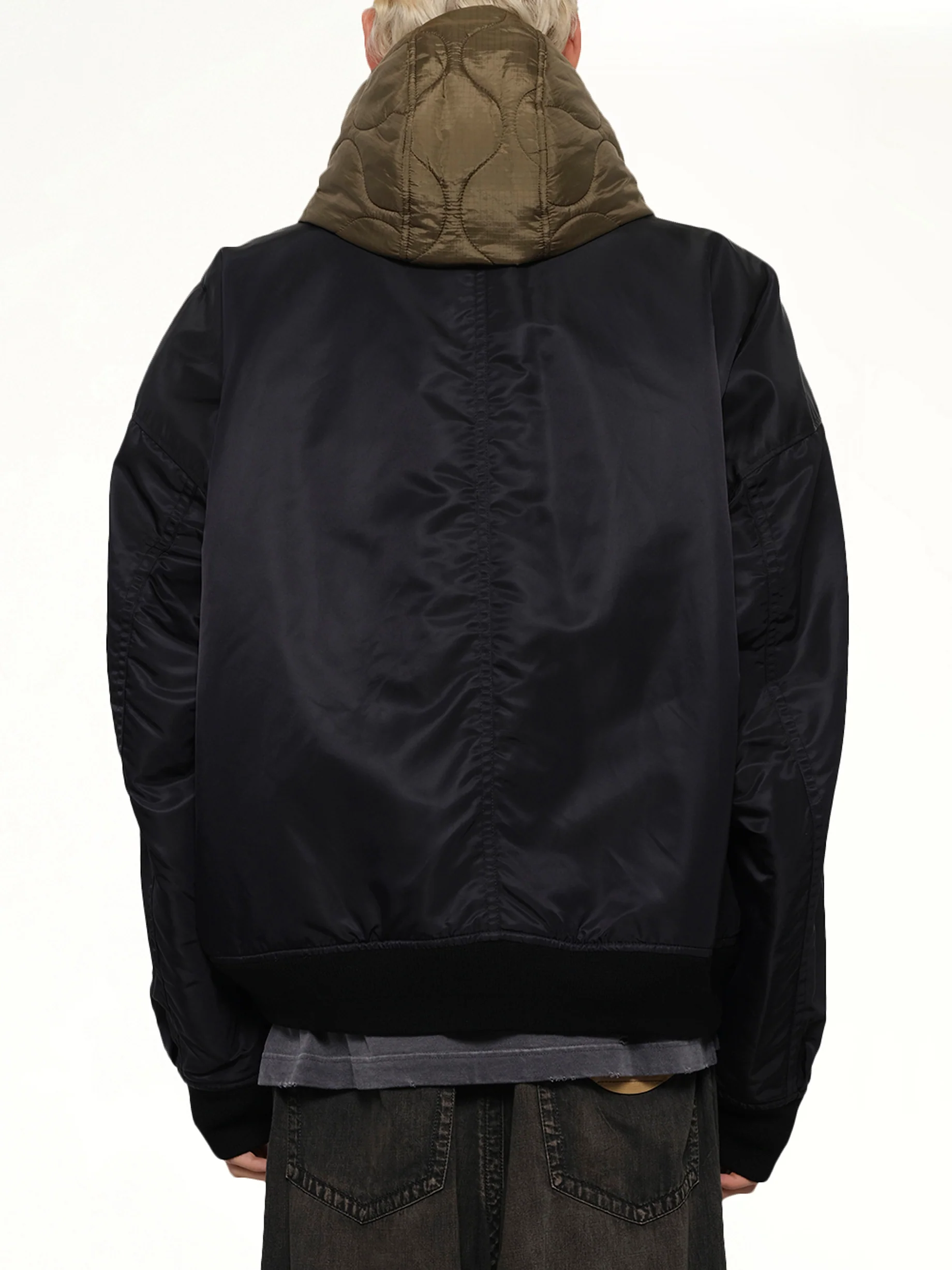 Hooded Bomber Jacket in Black - Image 5