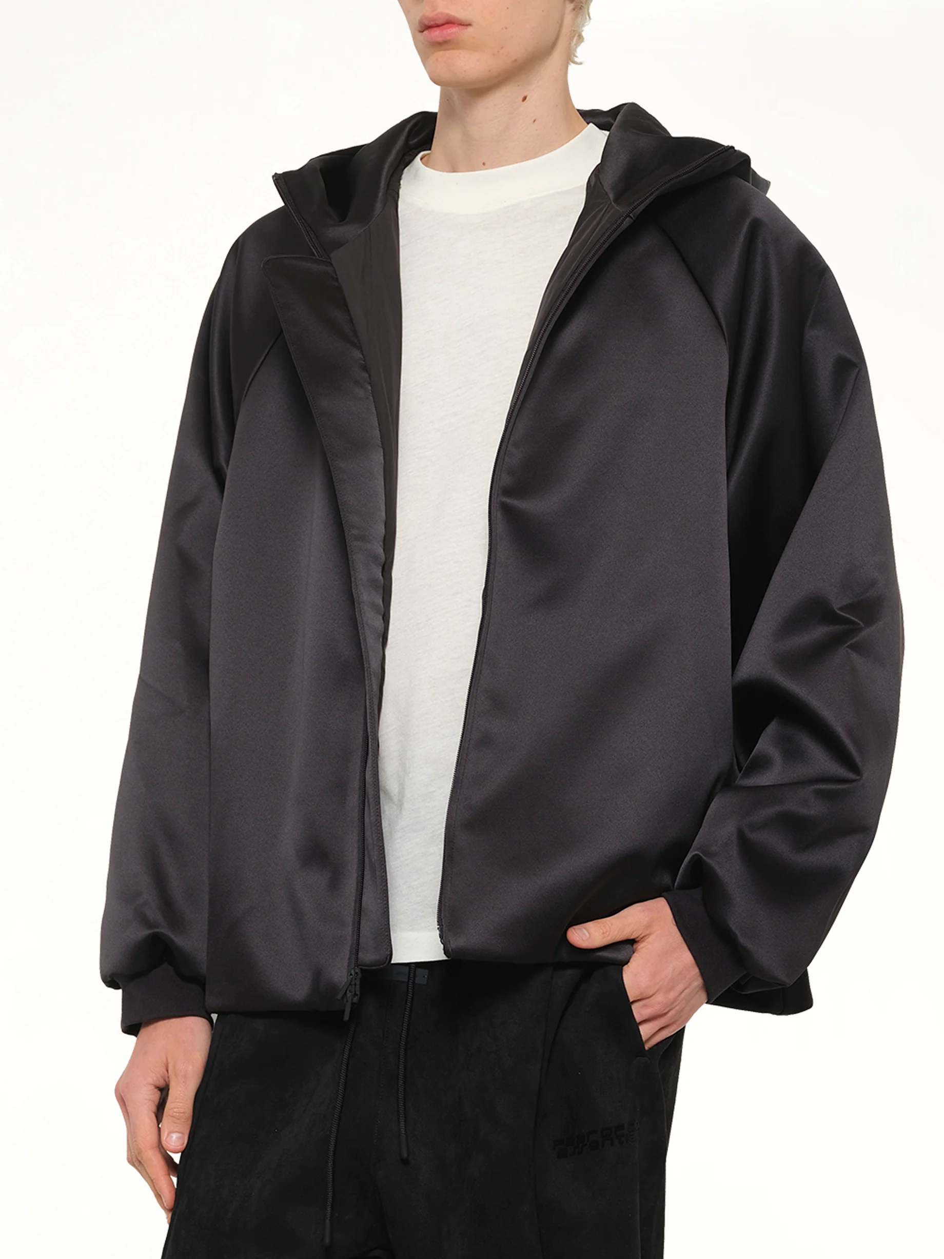 Hooded Bomber Jacket in Vintage Black - Image 6