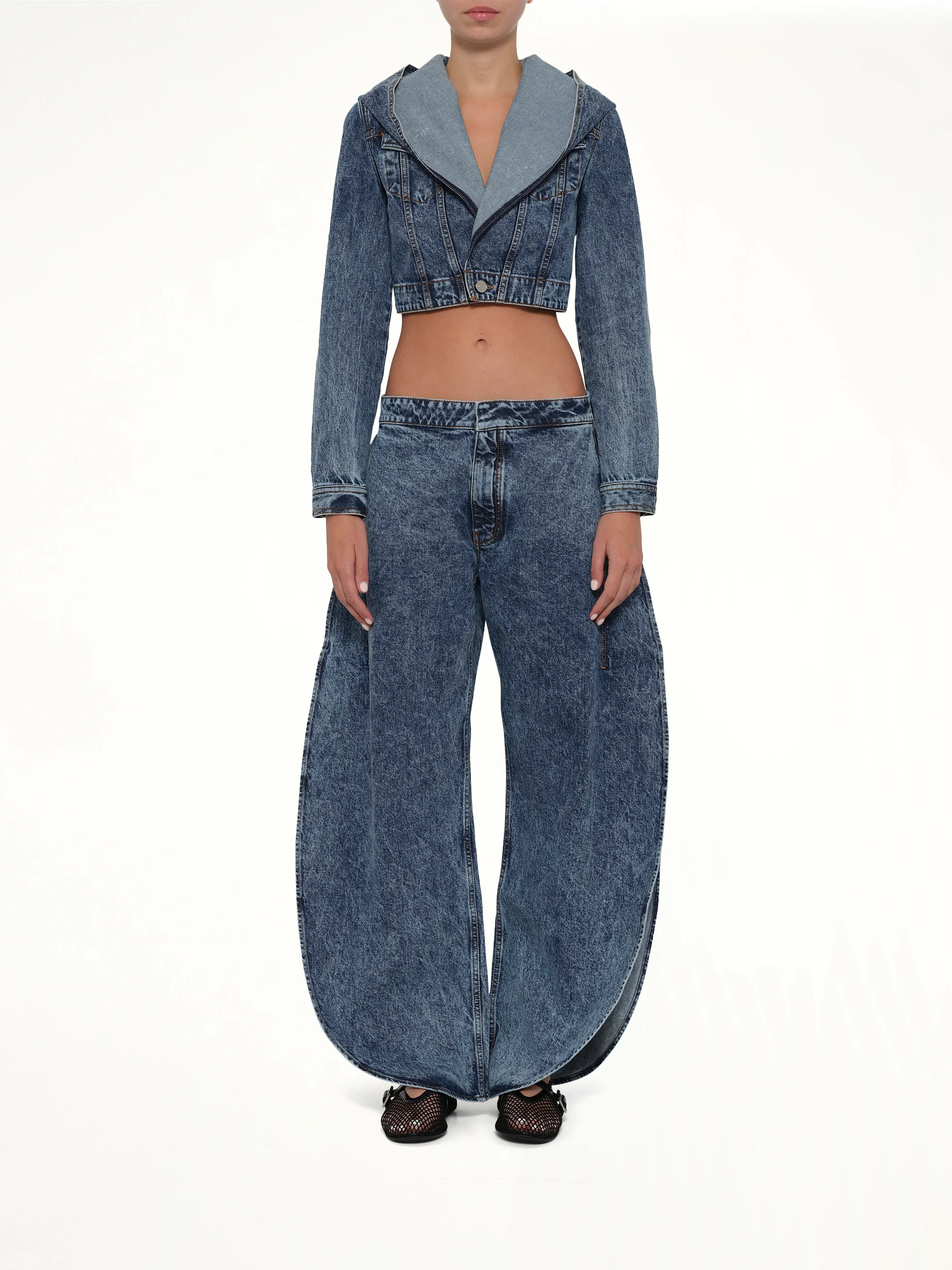 Hooded Jacket in Blue Denim - Image 7