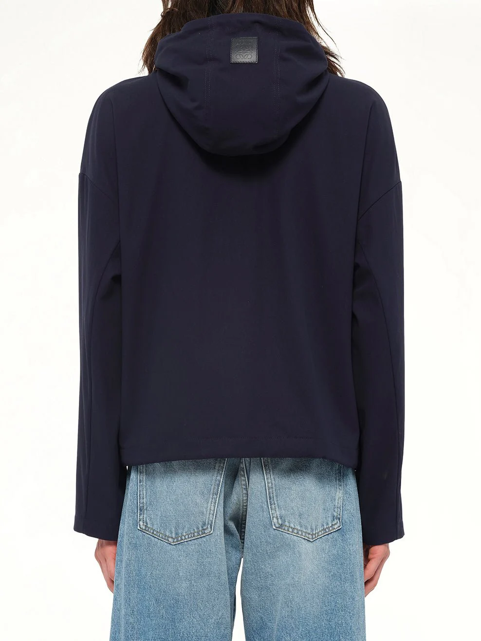 Hooded Jacket in Navy/Beige - Image 5