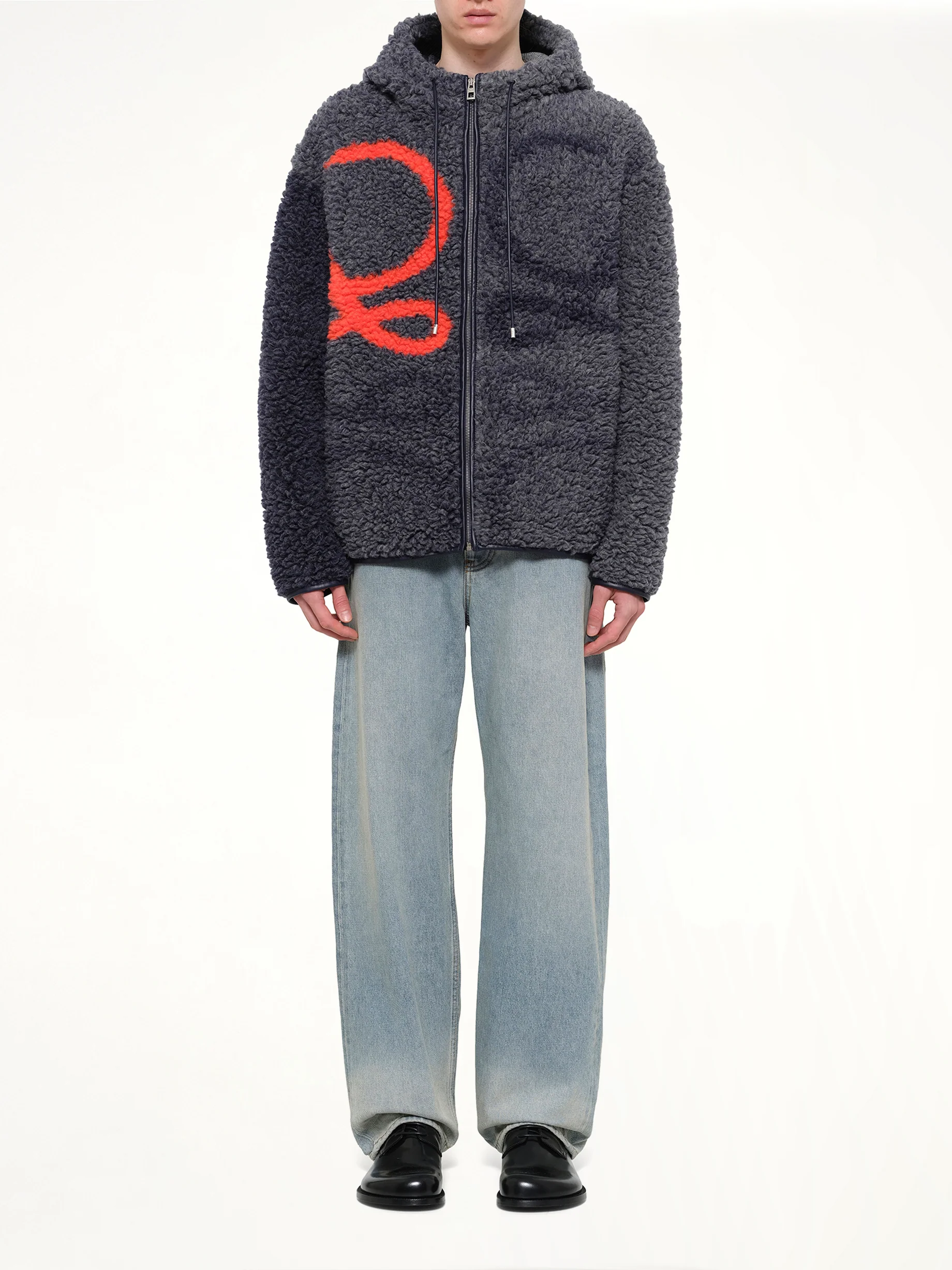 Hooded Jacket in Navy/Orange - Image 7
