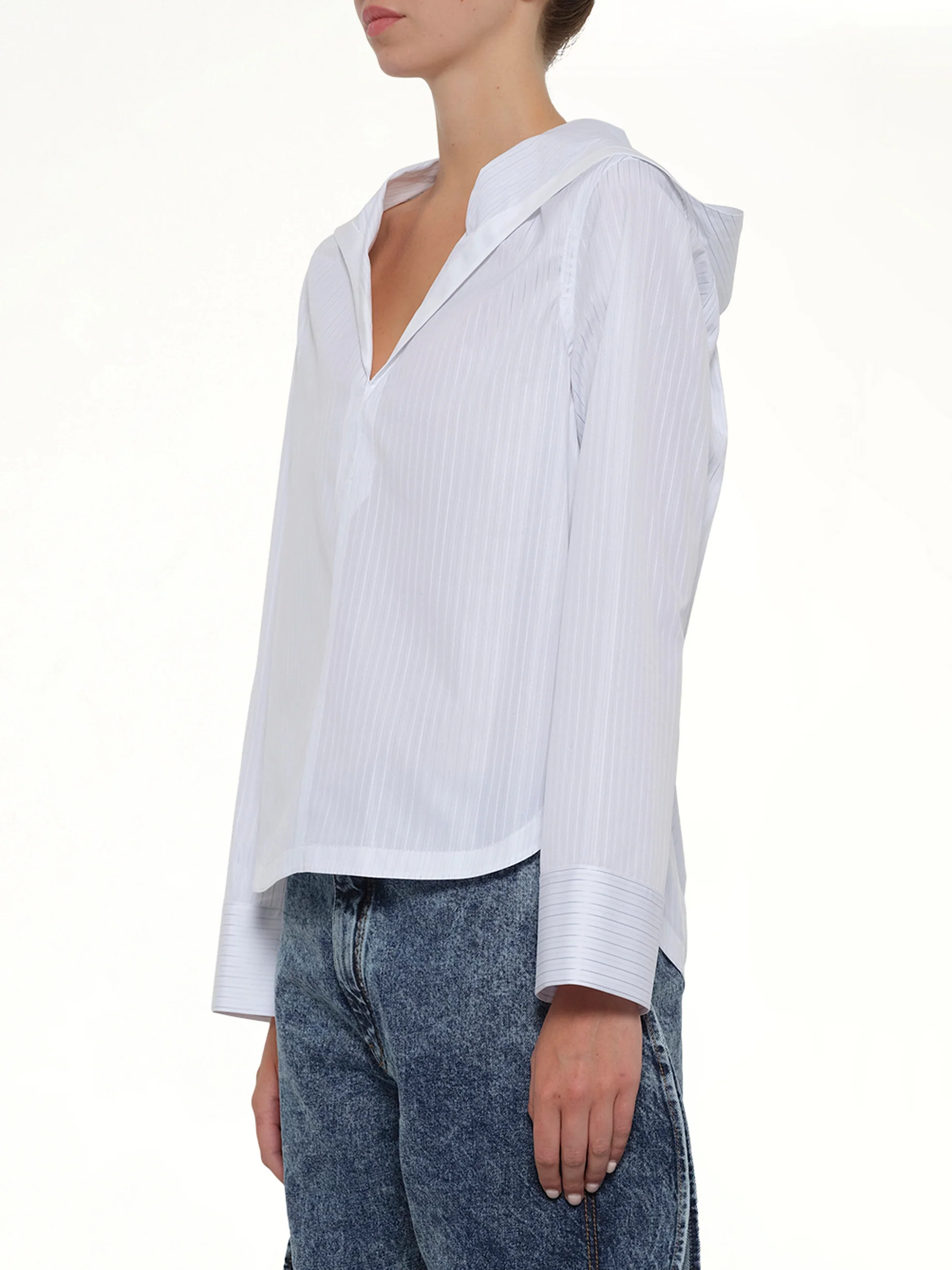 Hooded Shirt in White - Image 3